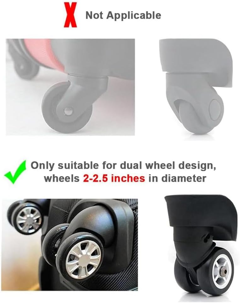 Luggage Wheel Cover Swivel Wheel Silent Noise Reduction Suitcase Caster Protective Cover Silica Gel 1Set image number 3