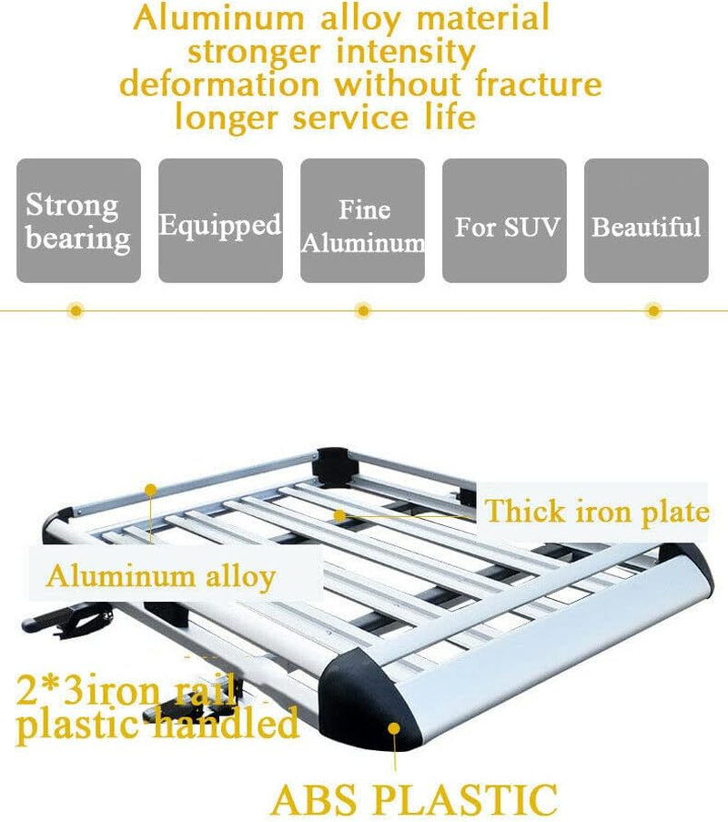 160 * 100 Black Double Car Roof Rack Aluminium Alloy SUV, 4X4 Basket Cargo Luggage Carrier image number 6