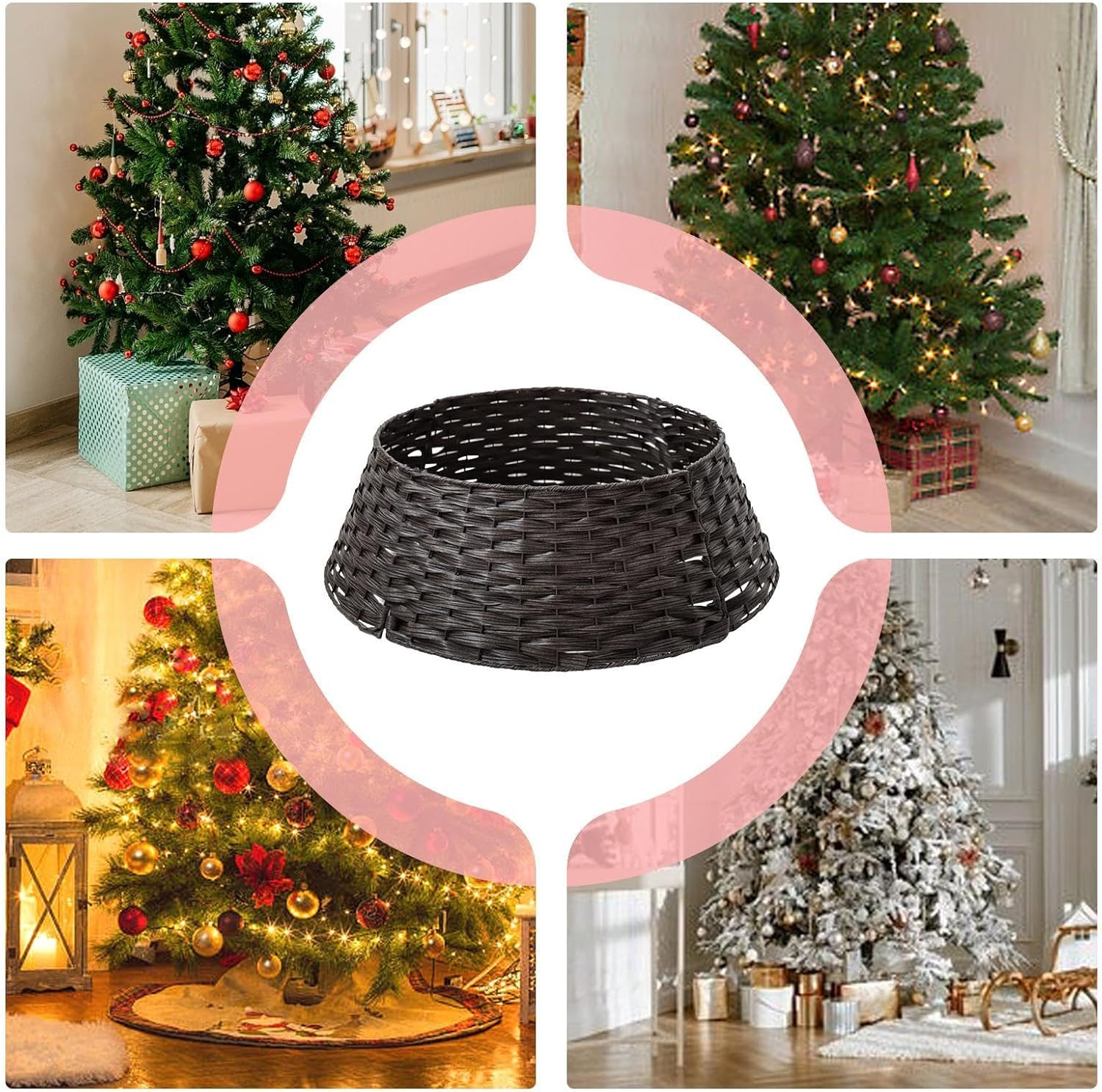 Christmas Tree Collar, Rattan Tree Collar, Holiday Home Decor, Christmas Decor, Tree Ring Basket, Festive Decorations, Seasonal Decor, Elegant Design, Materials, Easy to Assemble image number 3