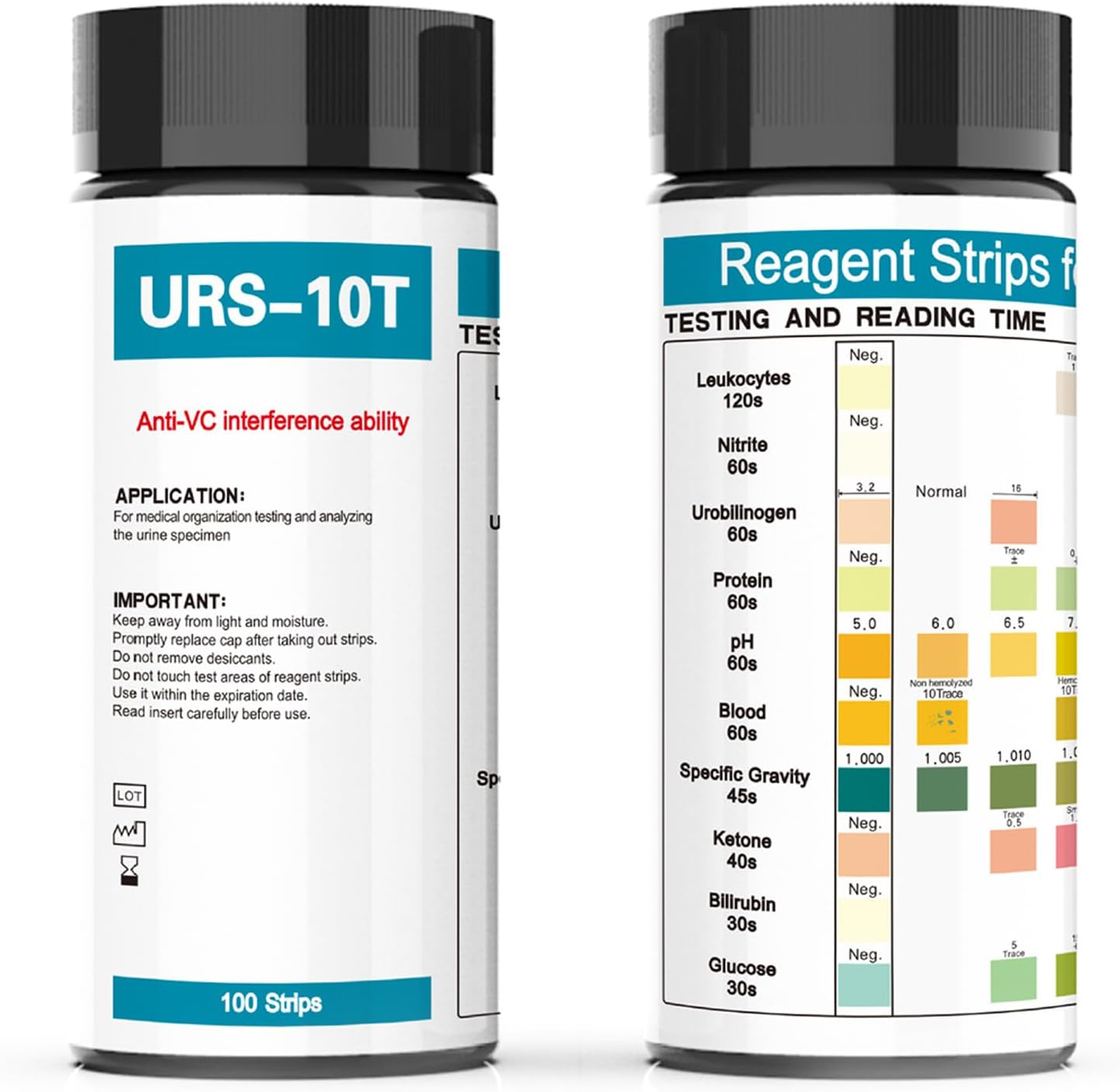 Urinalysis Test Strips 10 Parameter Urine Dipstick Tests Accurate Results Home Health Monitoring Kit - 100 Strips image number 4