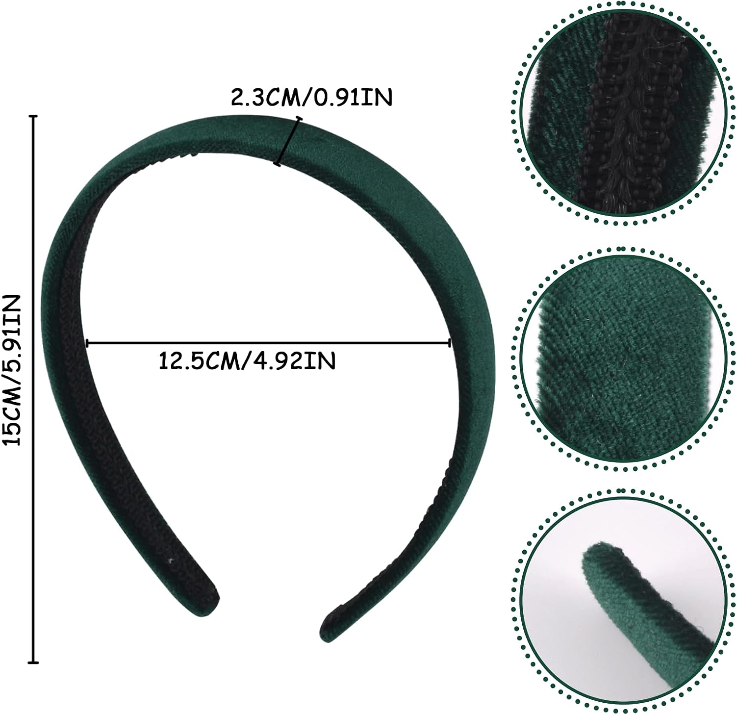 AYNKH 3 Pieces Velvet Headbands, Velvet Headbands, Korean Autumn and Winter, Suitable for All Kinds of Hairstyles, Suitable for Sports, Travel, Party, Daily Wear image number 5