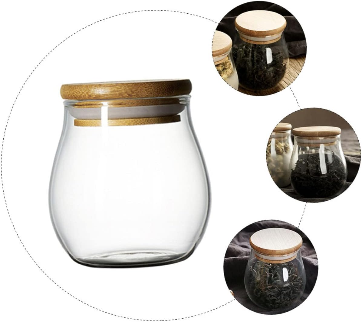 RORPOIR Tea Canister Tea Storage Jar Glass Food Storage Container for Home Office Kitchen Travel Use image number 4
