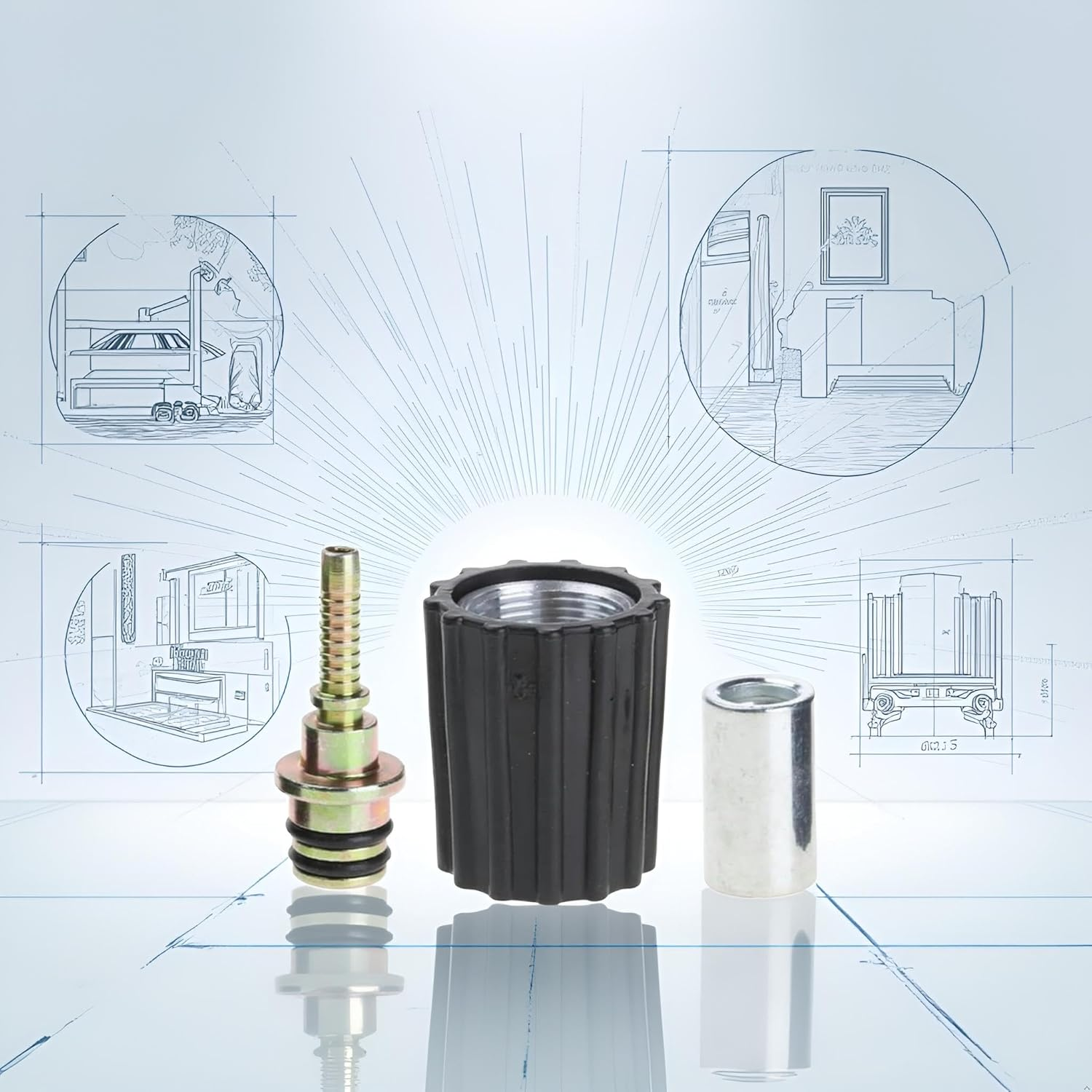 High Pressure Washer Hose Insert Fittings Car Washer Water Cleaning Hose Pipe Fitting Twistconnector Quick Fixing Pressure Washer Parts and Accessories a Set