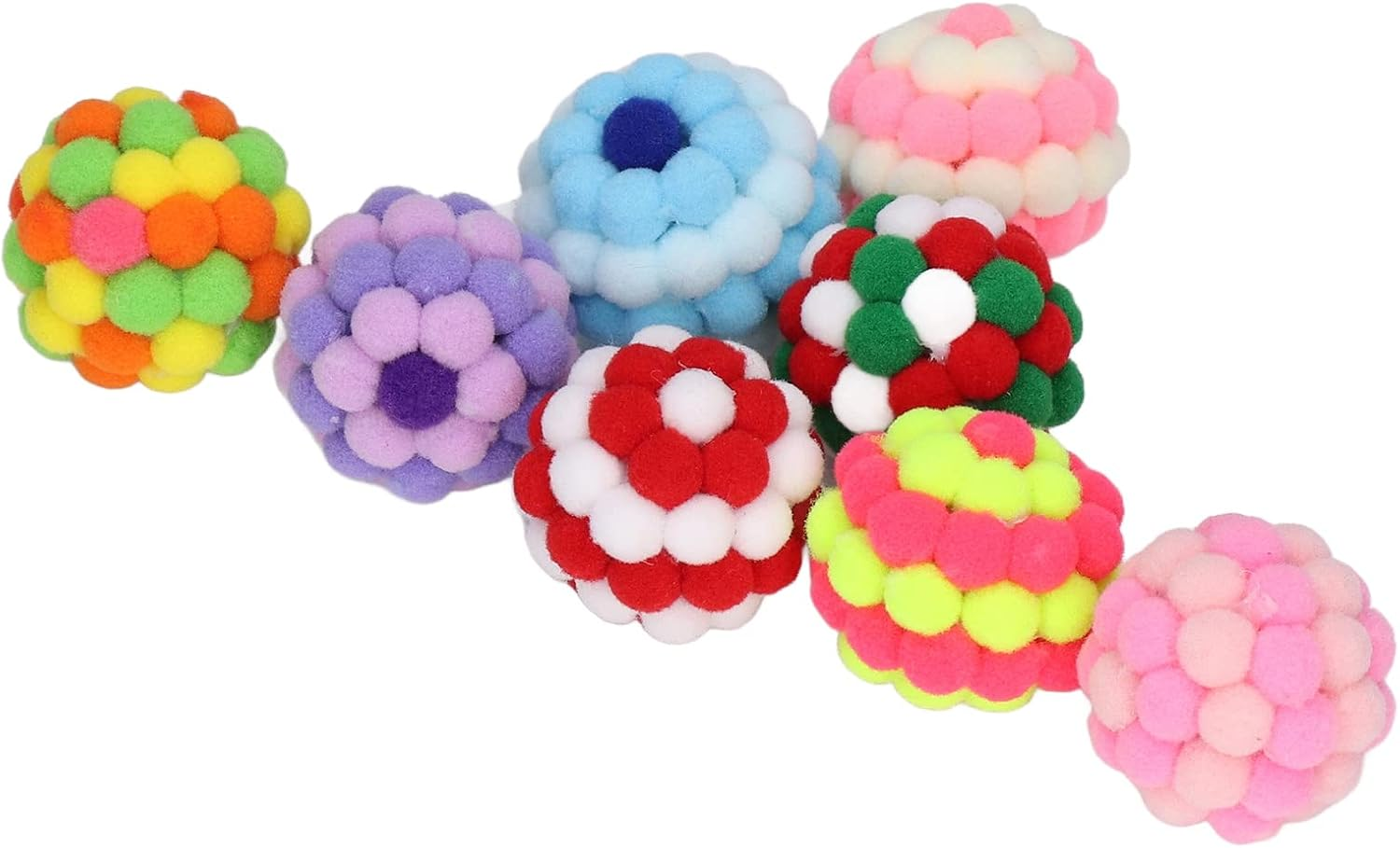 8Pcs Cat Balls Toys Colorful Fuzzy Ballss Built in Bell for Cats Poms Poms Balls Cat Toys Automatic Moving Rolling Balls Kitten Toys Indoor Cats Interactive Cat Toys for Indoor Cats/567 image number 2