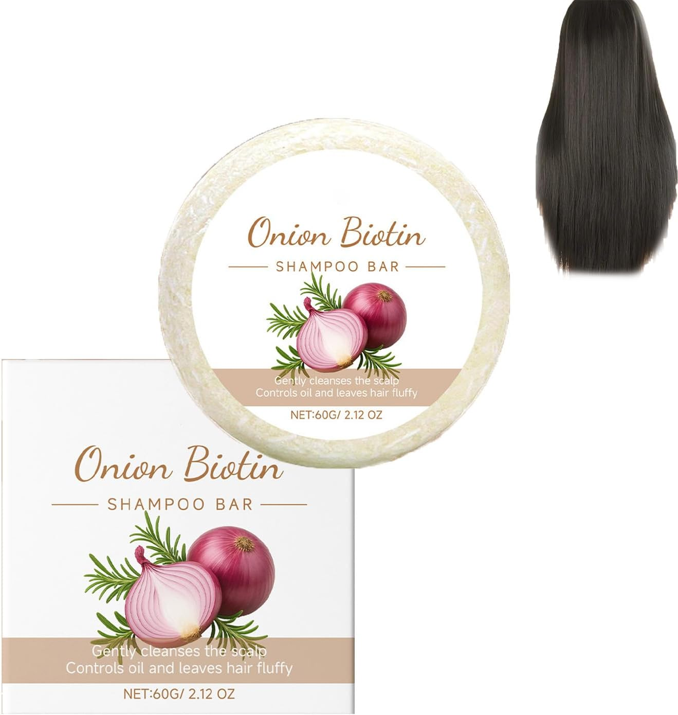 Onion Biotin Shampoo Bar,Rosemary Shampoo,Deep Cleansing & Moisturizing Shampoos,Refreshing Solid Anti-Dandruff Shampoos Bar,Rich Lather for All Hair Types,Fine Hairs for Men & Women (3 PCS)