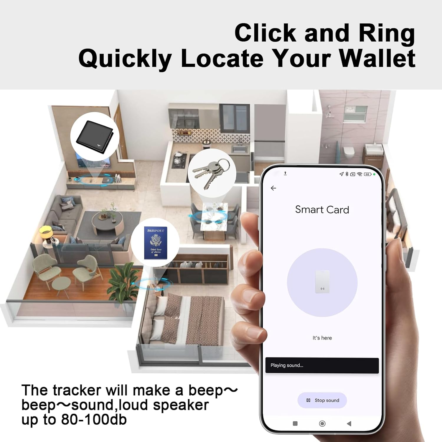 Wallet Tracker for Android, Wallet Tracker Card Thin 2 Mm, Compatible Google Find My Device App (Android Only), IP68 Waterproof, Wireless Charging, Tracking Card for Suitcases/Bags, Pack of 2 image number 2
