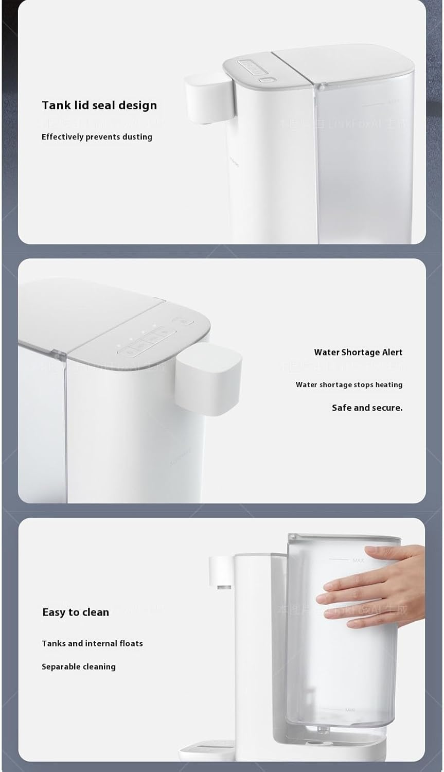 ◉ 3L Instant Hot Water Dispenser, 4 Adjustable Temps Quick Heat, Electric Water Boiler with Water Shortage Warning, Portable Electric Kettle with Safety Lock with Light | Hot Tea Coffe image number 3