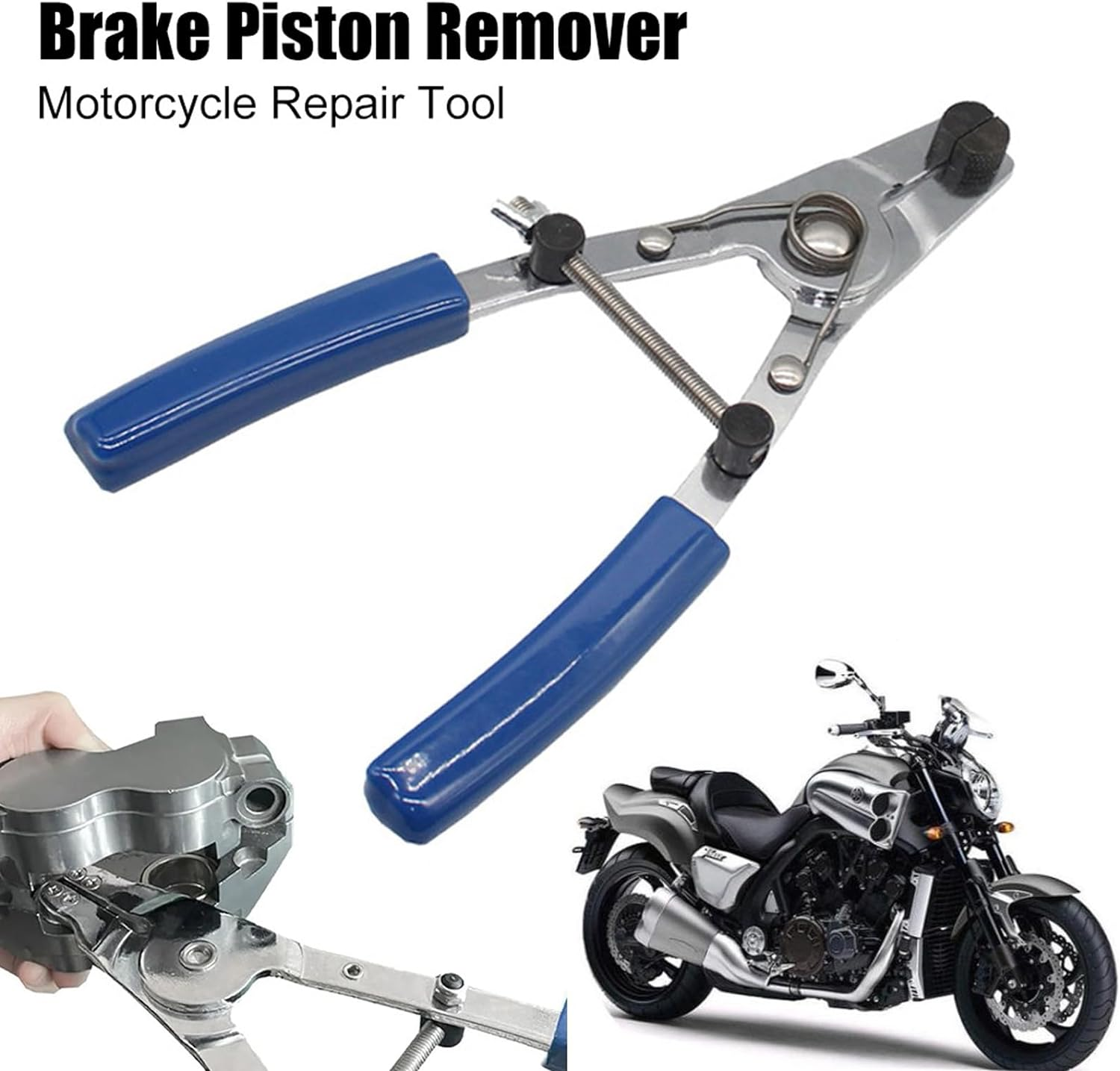 Motorcycle Brake Piston Removal Plier,Brake Caliper Piston Remover Motorbike Repair Tools, 0.6‑1.6In Diameter Ergonomic Pliers Hand Tool for Motorbike