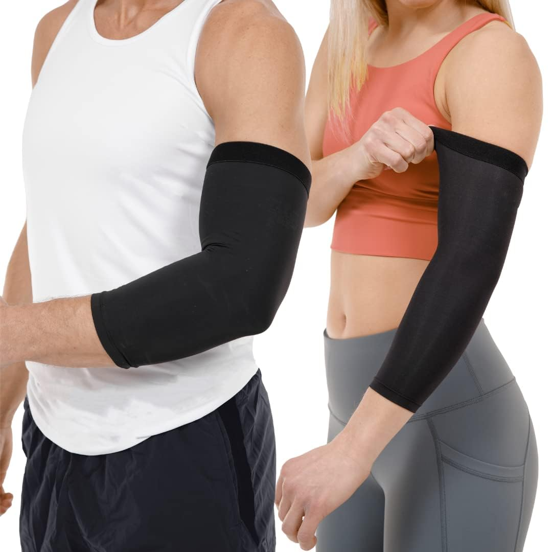 Elbow Compression Sleeve - Men'S and Women'S Grade Full Arm Support Brace for Treatment Elbow, Arthritis, Bursitis Pain Relief (Black, XL) image number 6