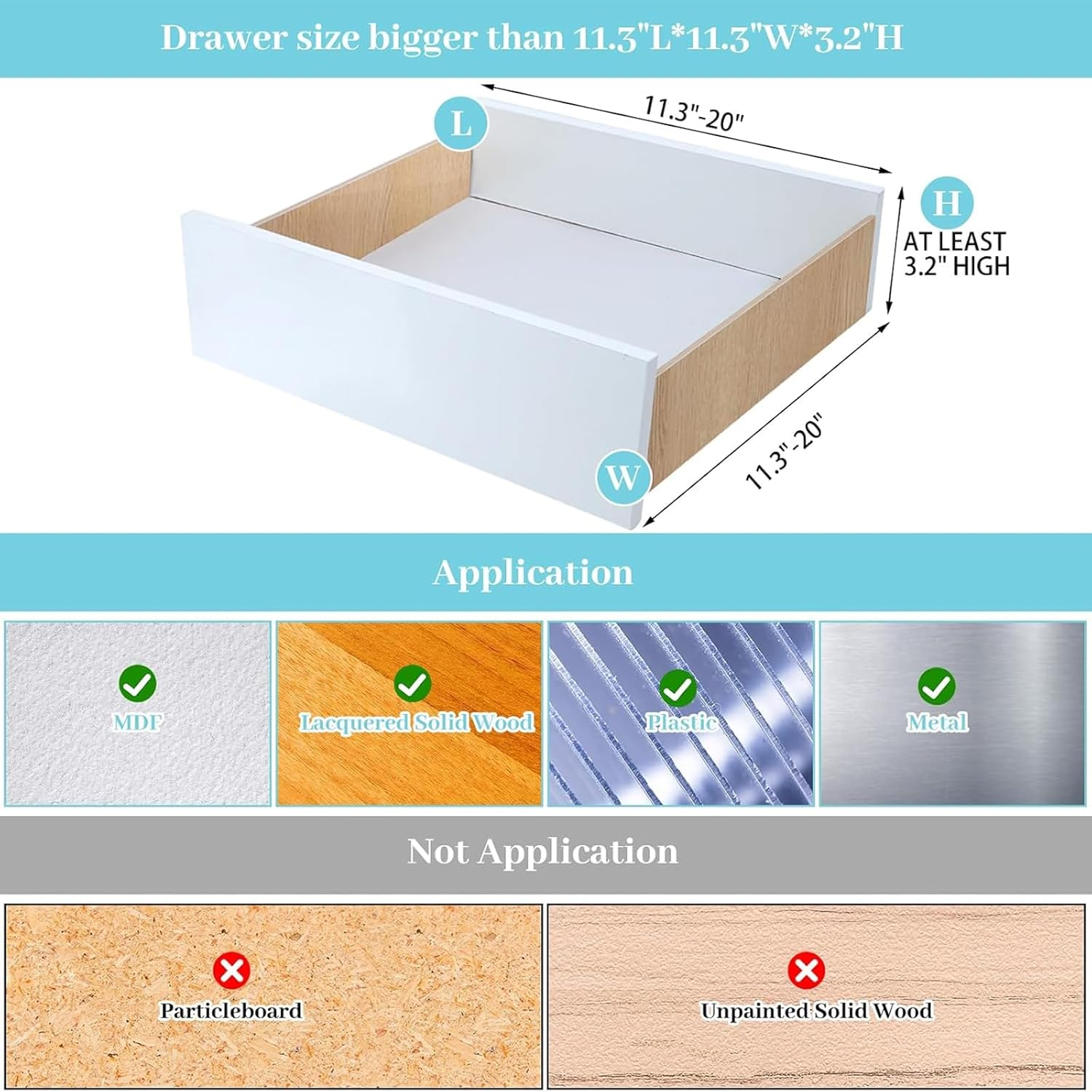 Goyuhome 6 Pack Drawer Dividers, Adjustable 3.2" High Expandable from 11"-20" Clear Plastic Organizers for Clothes, Kitchen Utensils and Office Storage image number 5