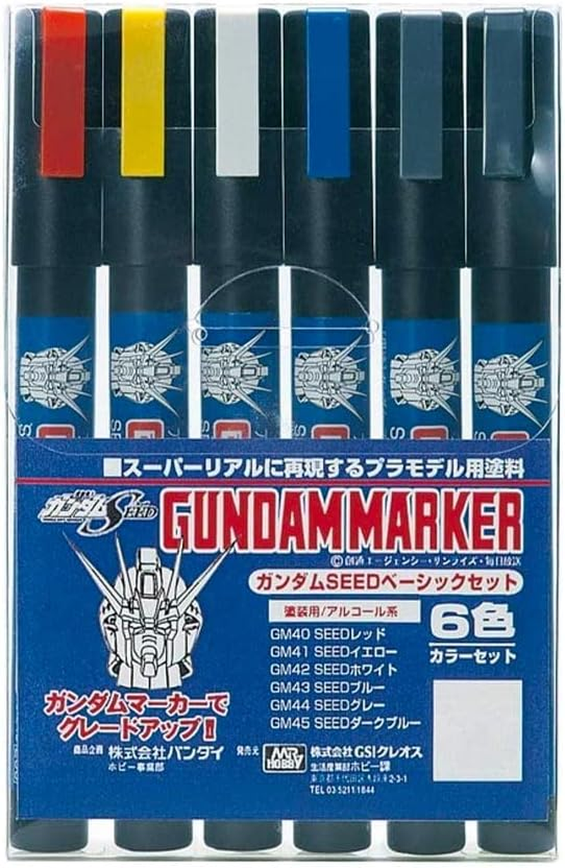 Gundam Marker GMS113 Real Touch Marker Set 2 (5 Color + 1 Clear Set)