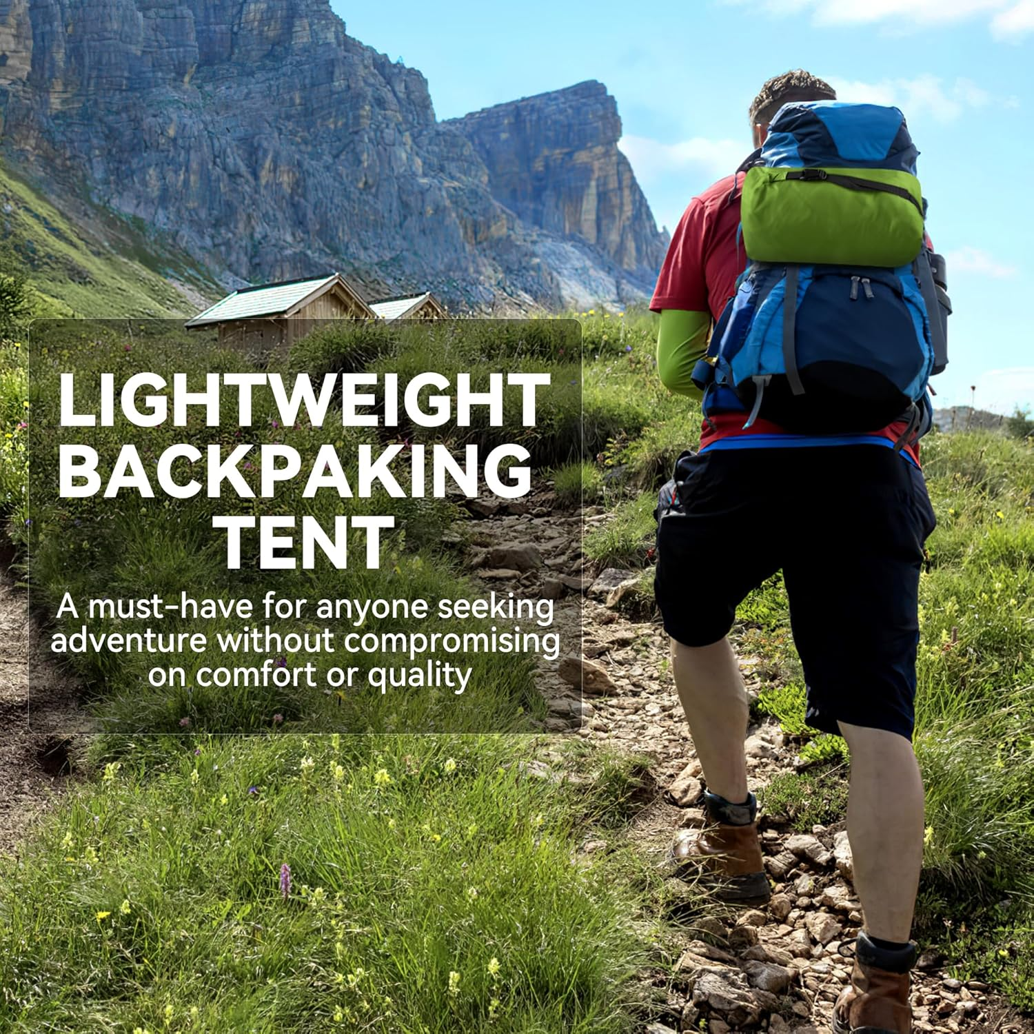 Ultralight Tent 3-Season Backpacking Tent 1 Person/2 Person Camping Tent, Outdoor Lightweight Lanshan Camping Tent Shelter, Perfect for Camping, Trekking, Climbing, Hiking image number 6