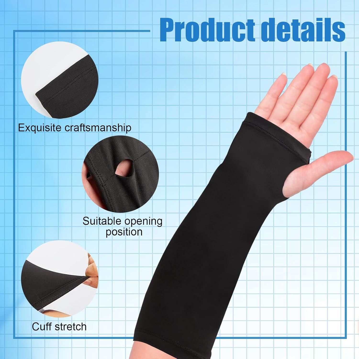 4 Pack Arm Cast Cover Elastic Short Cast Covers Protector Arm Sling Sleeve Cast Decorations for Arm Bath Shower Cast Wound Covers Removable Washable Cover 11 Inch Length X 9-11 Inch Circumference image number 4