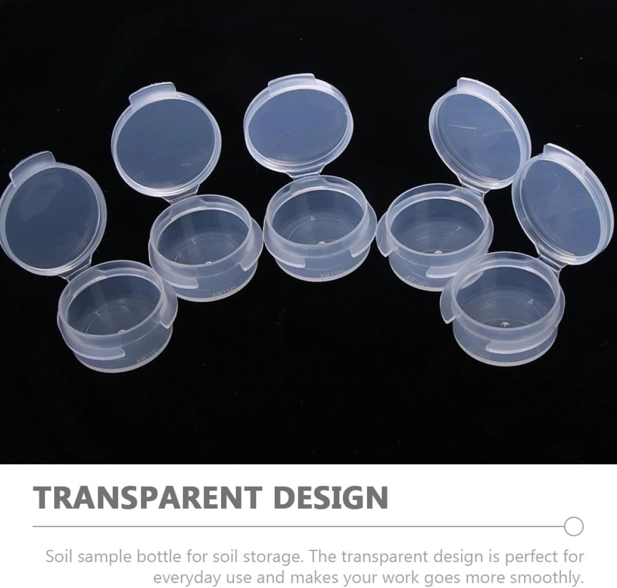 CHILDWEET 25Pcs round Plastic Soil Sampling Jars with Hinged Lids, Small Sealed Containers for Soil Samples and Moisture Testing, Portable Organizer Boxes for Field Use image number 2