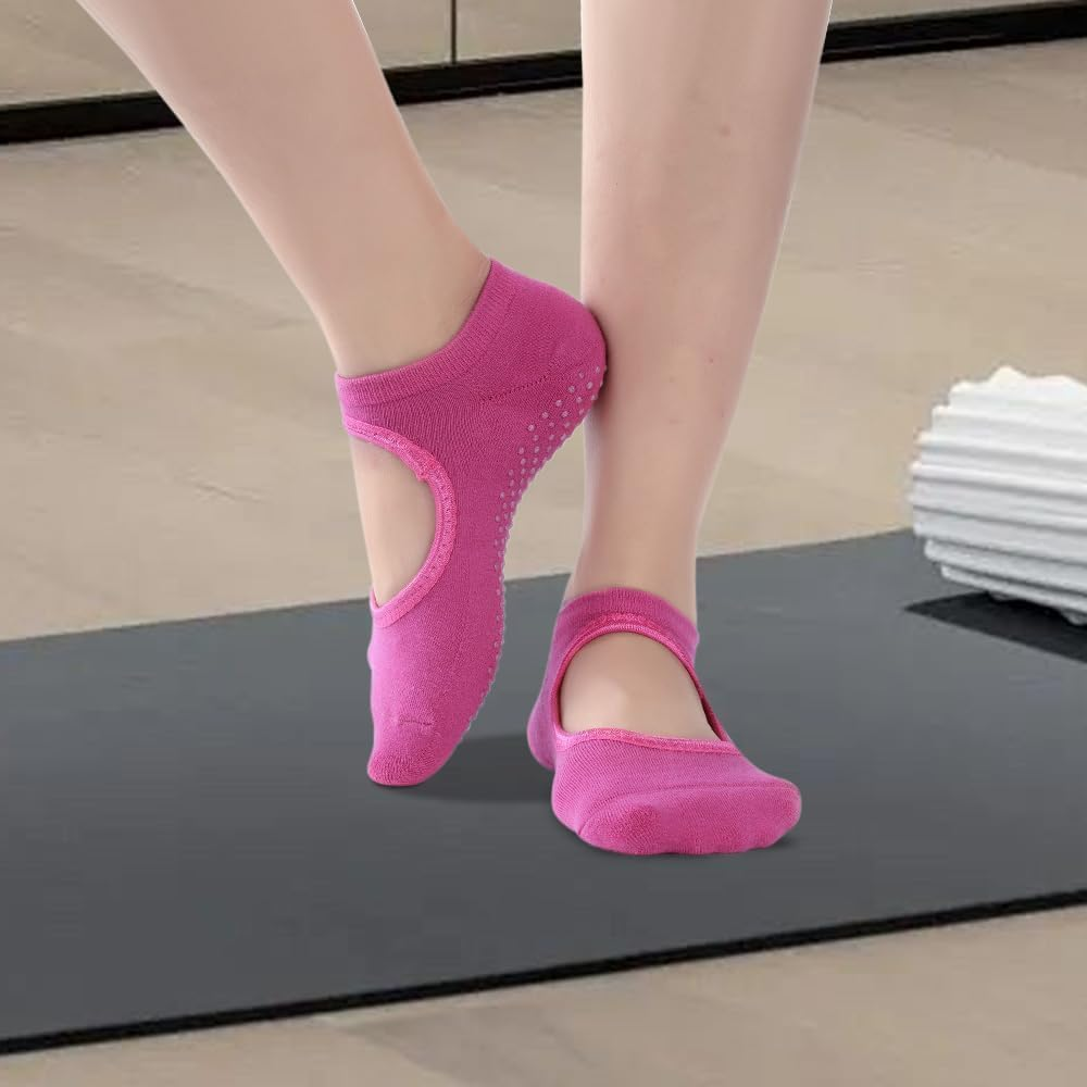 Pilates Ring and Ball Set, 6 Pcs Home Pilates Kit with 13&rdquo; Circle Circle Yoga Ring 3 Resistance Bands 9.8&rdquo; Ball Grip Socks, Essential Kit for Women Girl Home Workouts image number 3