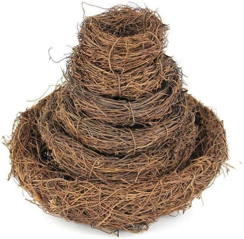 Artificial Bird Nest, Bird Nest with Artificial Bird Eggs, Bird Nest for Cage,Country Style Simulation Twig Bird Nest for Handmade Easter Rattan Nest Easter Supplies Nests Birdcage Accessories image number 3