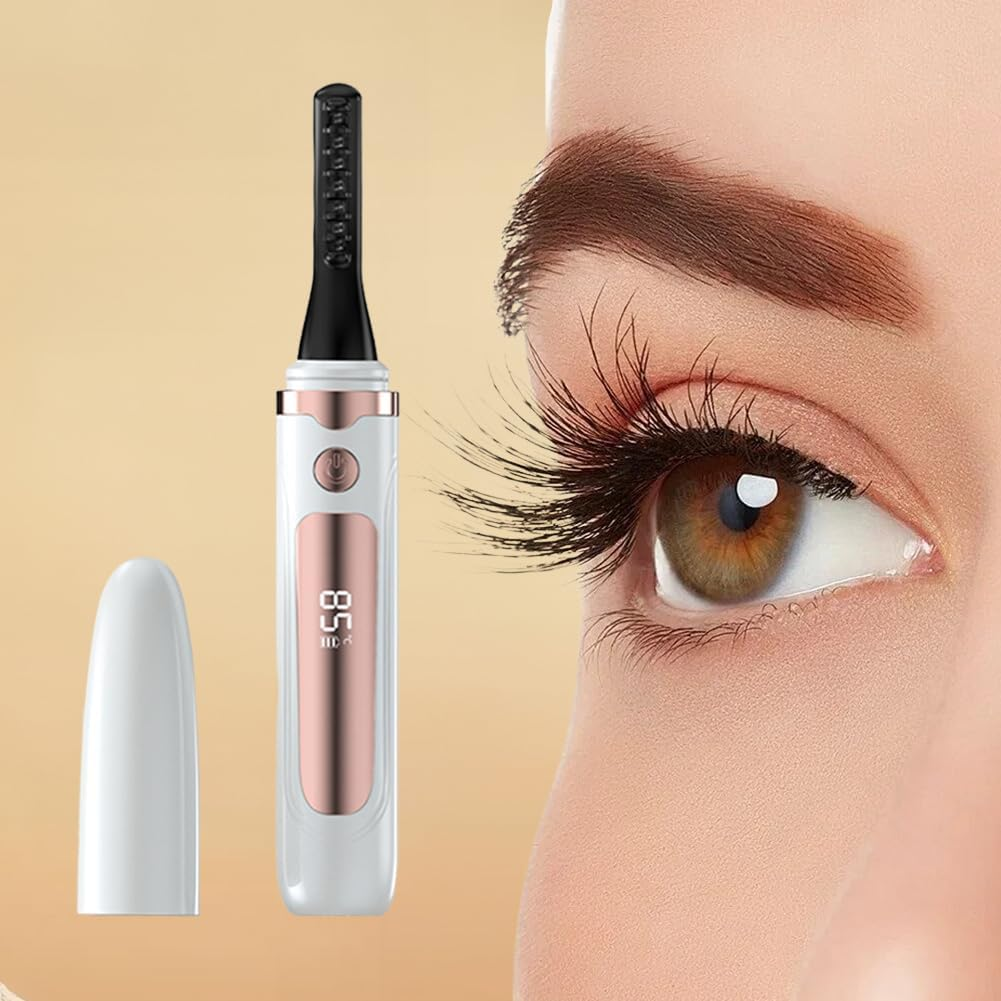 Electric Eyelash Curler Tool USB Rechargeable 4 Mode Women Makeup Tools (White) image number 6