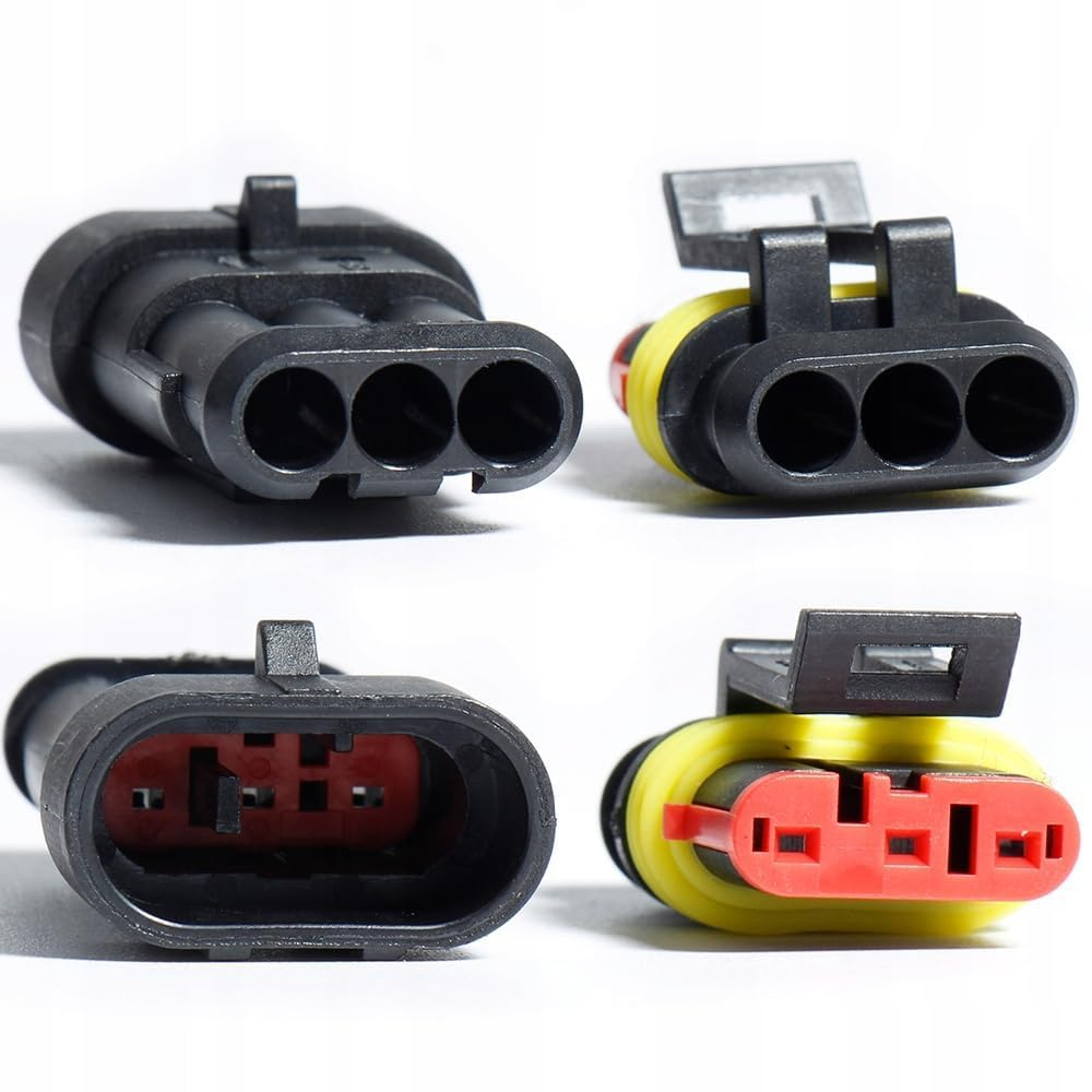 352PCS Waterproof Car Connector 1-4 Pin Connection Kit with Ratchet Crimp Tool 48B Waterproof Nylon for Car Marine and Outdoor Wire Connection image number 5