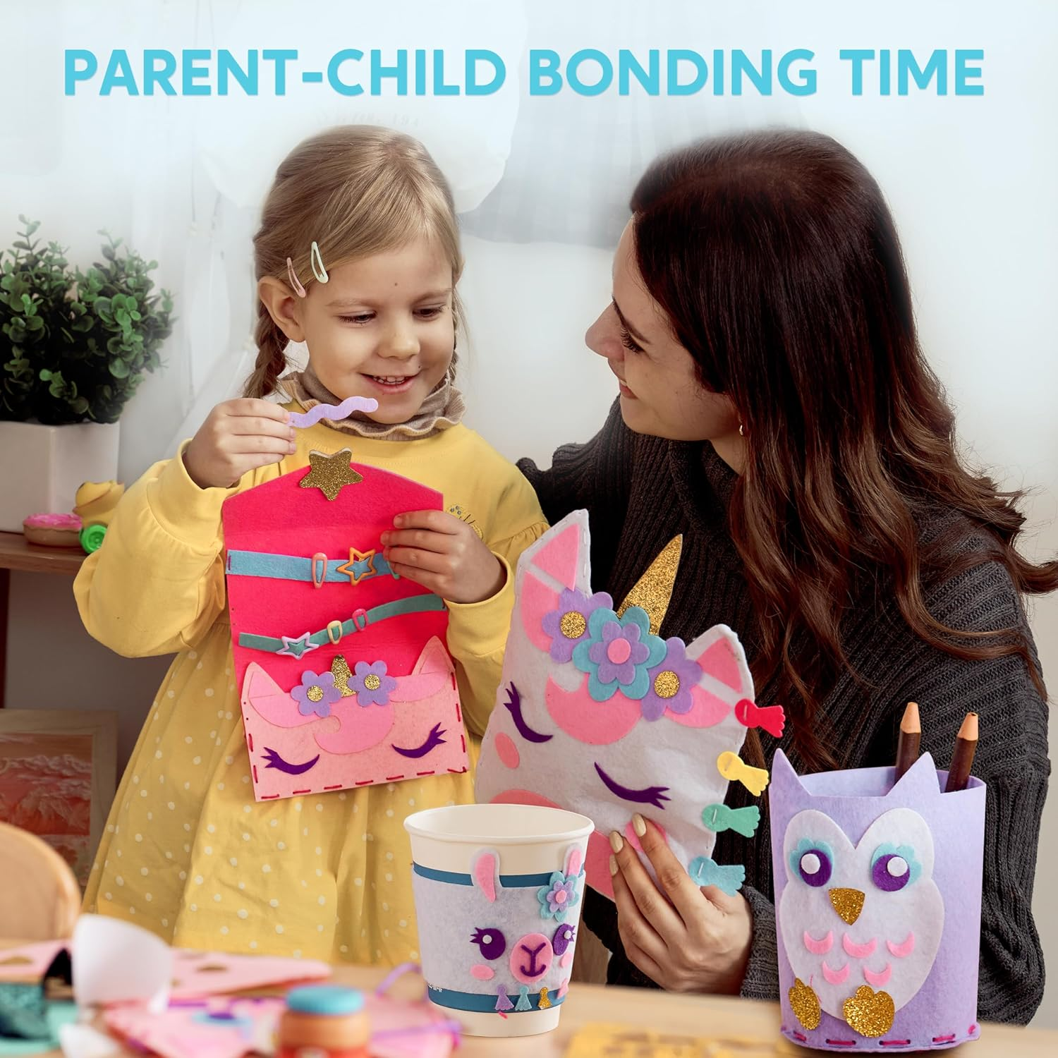 Klever Kits My First Felt Sewing Kit for Kids Art & Craft, Unicorn Sewing Projects, Stitch Stuffed Animal Dolls and Plush for Learn to Sew, Embroidery Skills image number 4