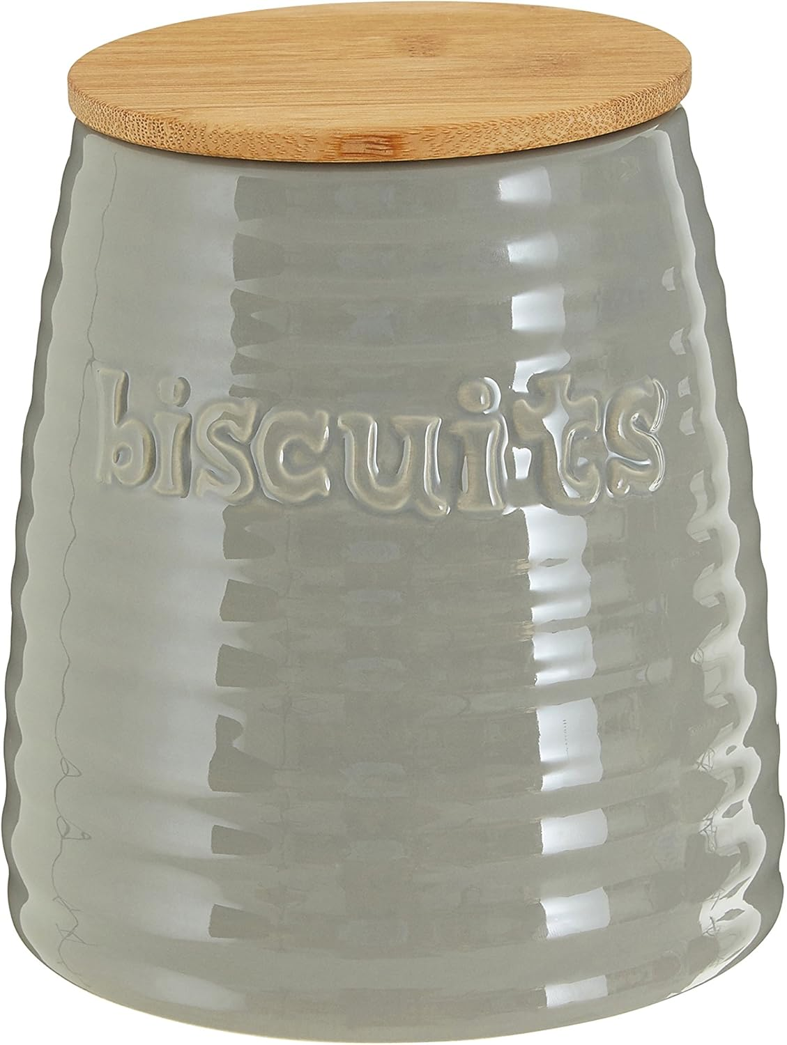 Premier Housewares Biscuit Ceramic Kitchen Storage Jars Grey Cookie Jars for Biscuits Canisters for the Kitchen Tea Coffee Sugar Tea Coffee and Sugar Canisters image number 5
