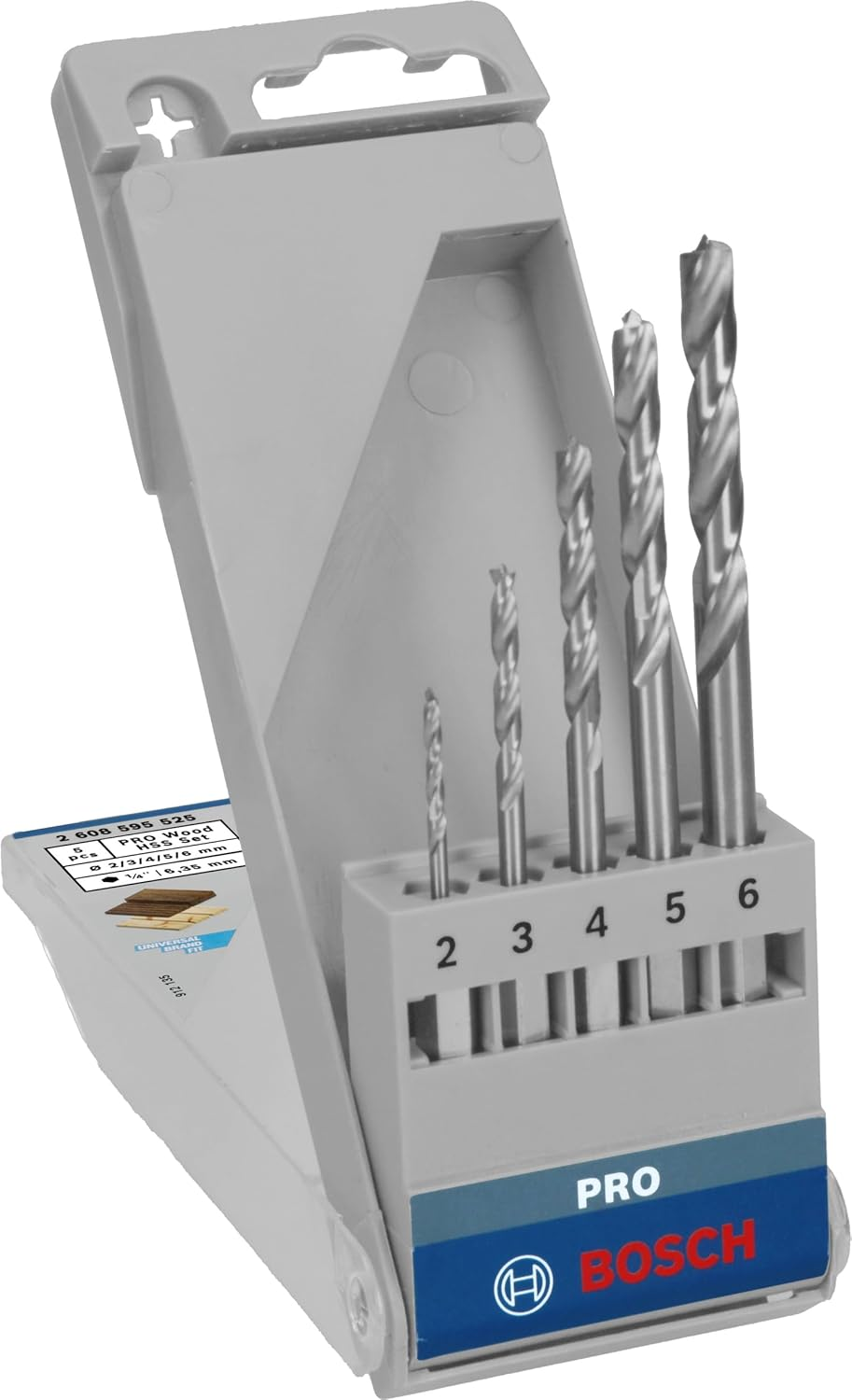 Bosch 5X PRO Wood HSS Brad Point Drill Bit Set (For Softwood, Hardwood, &Oslash; 2,0, 3,0, 4,0, 5,0, 6,0 Mm, Professional Accessory Rotary Drill/Drivers) image number 6