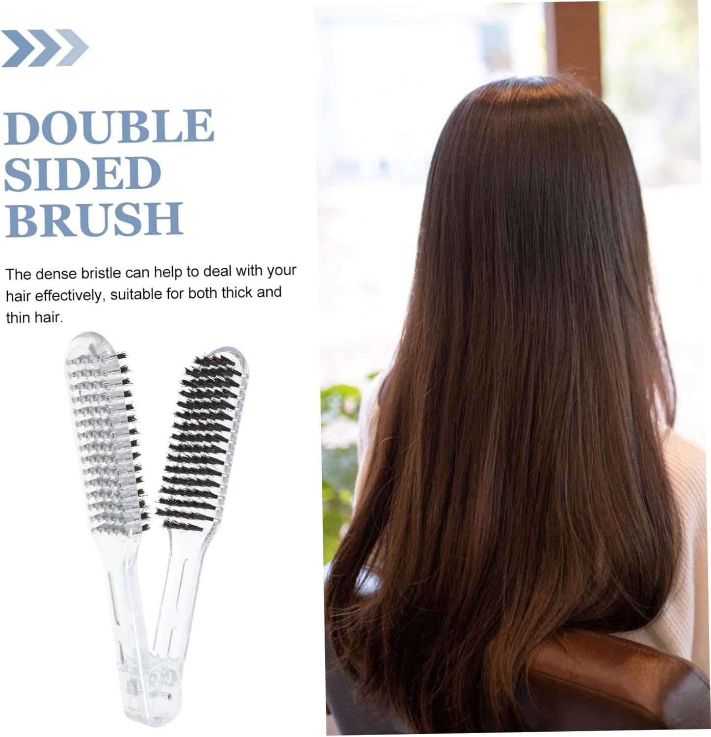 CANIGHT Double Sided Hair Straightening Comb Smoothing Brush for Women Hair Straightener Comb image number 6