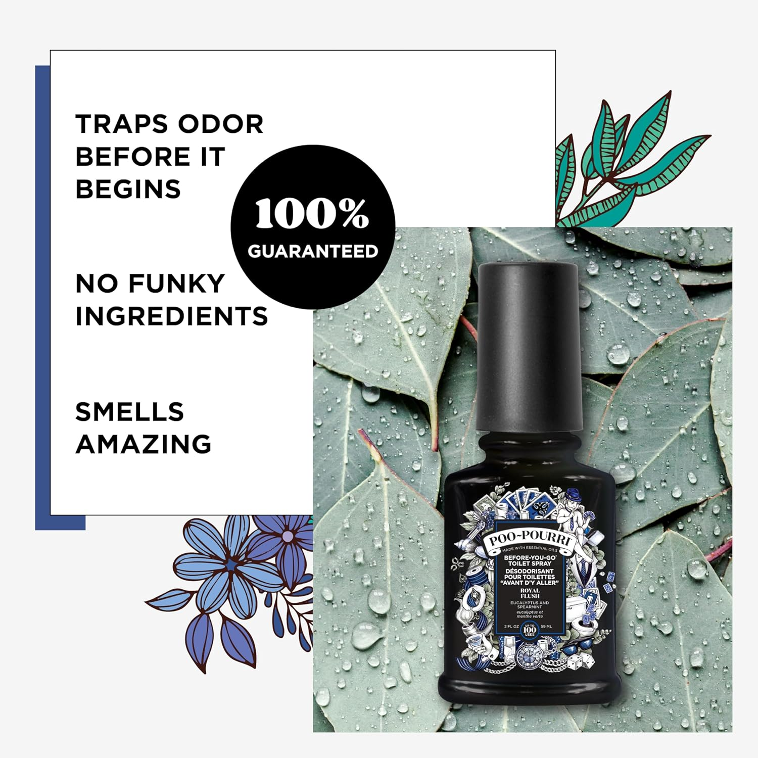 Poo Pourri Royal Flush, Before-You-Go Toilet Spray, Boxed, Bathroom Odor Eliminator Freshener 59Ml image number 2