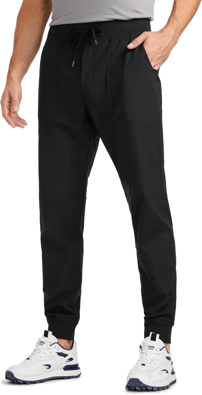 CRZ YOGA All Day Comfy Pull-On Golf Joggers for Men 28"/30" - Quick Dry Lightweight Work Casual Pants with Pockets