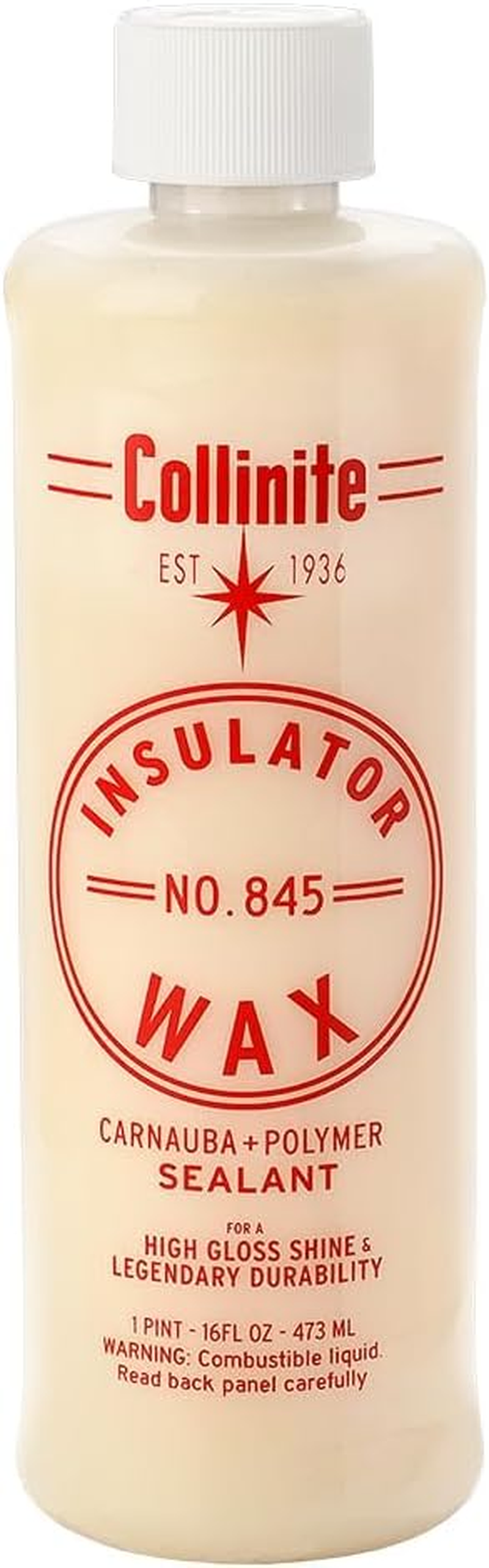 Collinite 845 Insulator Wax-Easy to Use Carnauba+Polymer Wax Sealant-High Gloss Shine+Durable Hydrophobic Beading & Long Lasting Paint Protection for Cars/Boats/Trucks/Rvs & Motorcycles (16 Fl Oz)