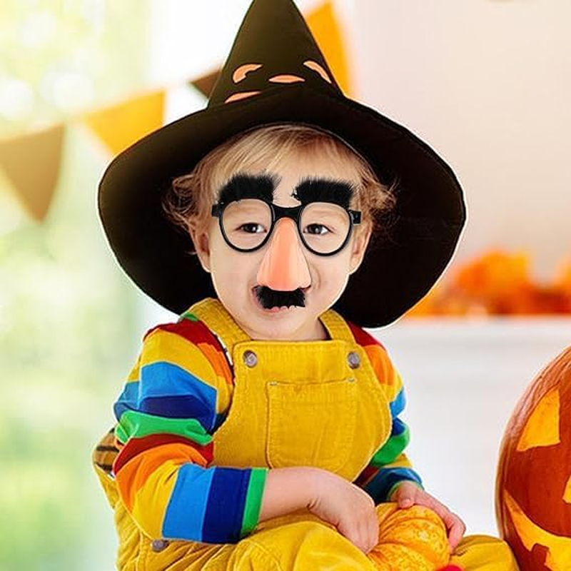 Zhuluck Funny Glasses with Big Nose - Big Nose Glasses with Eyebrows Mustache | Halloween Glasses | Eyebrows and Mustache Fancy Dress | Silly Funny Photo Props | Halloween Eyeglasses Novelty image number 5