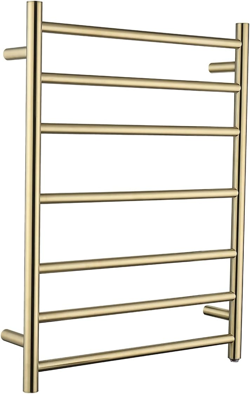 Decaura 7-Bar Heated Towel Rail, Electric Towel Warmer for Bathroom, Wall-Mounted, IP55 Waterproof, Plug-In or Hardwired, Stainless Steel, 600Wx800Hx122D Mm