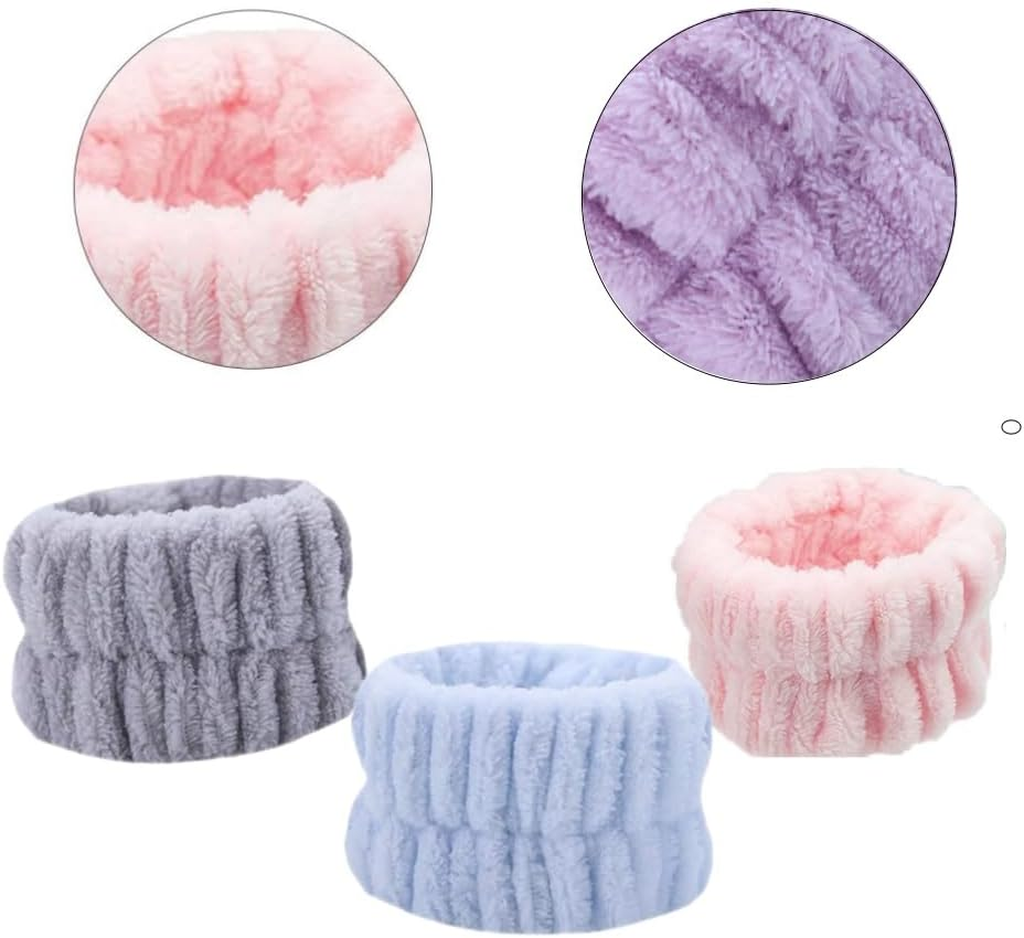 10 Pcs Face Washing Wristbands - Microfiber Spa Washband Towel for Women Girls - Absorbent Sweatband image number 2