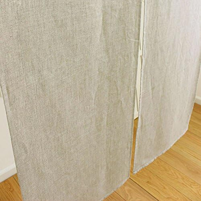 Sunnyday Fabric Linen 100% Doorway Curtain (W33.5 Xh66.9) Japanese Noren Tapestry, Graysh Beige, for Any Type of Room