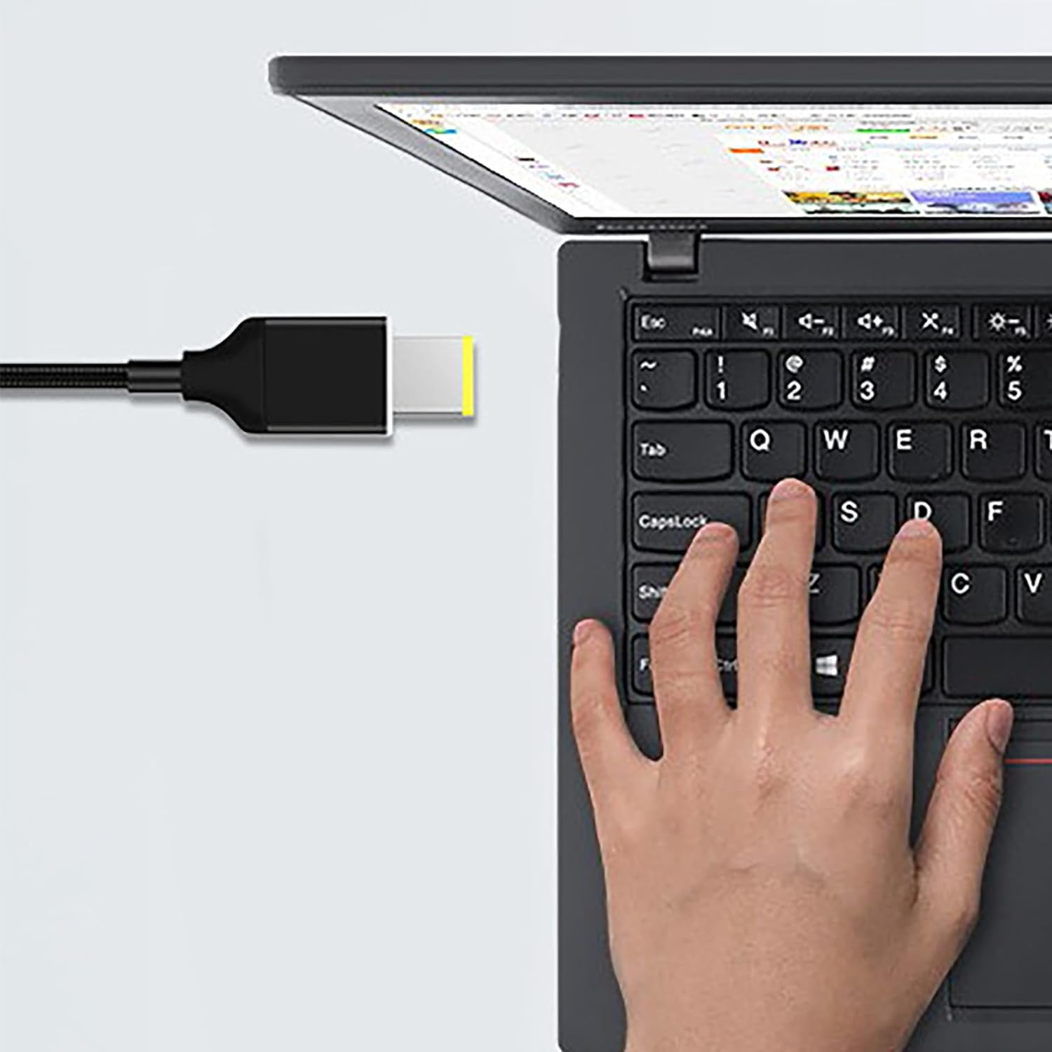 Tunghey USB C to Slim Tip Laptop Charging Cable Adapter Male Type C to Square Converter 100W PD Power Charger Supply Extension Cord for Yoga Ide-Apad Legion T470S T470 T460S T450S 1.8M image number 3