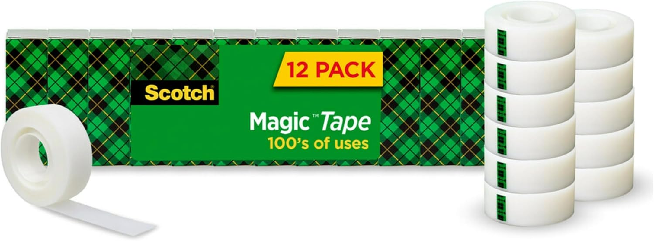 Scotch Magic Tape, 12 Rolls, Numerous Applications, Invisible, Engineered for Repairing, 3/4 X 1000 Inches, Boxed (810K12) image number 5