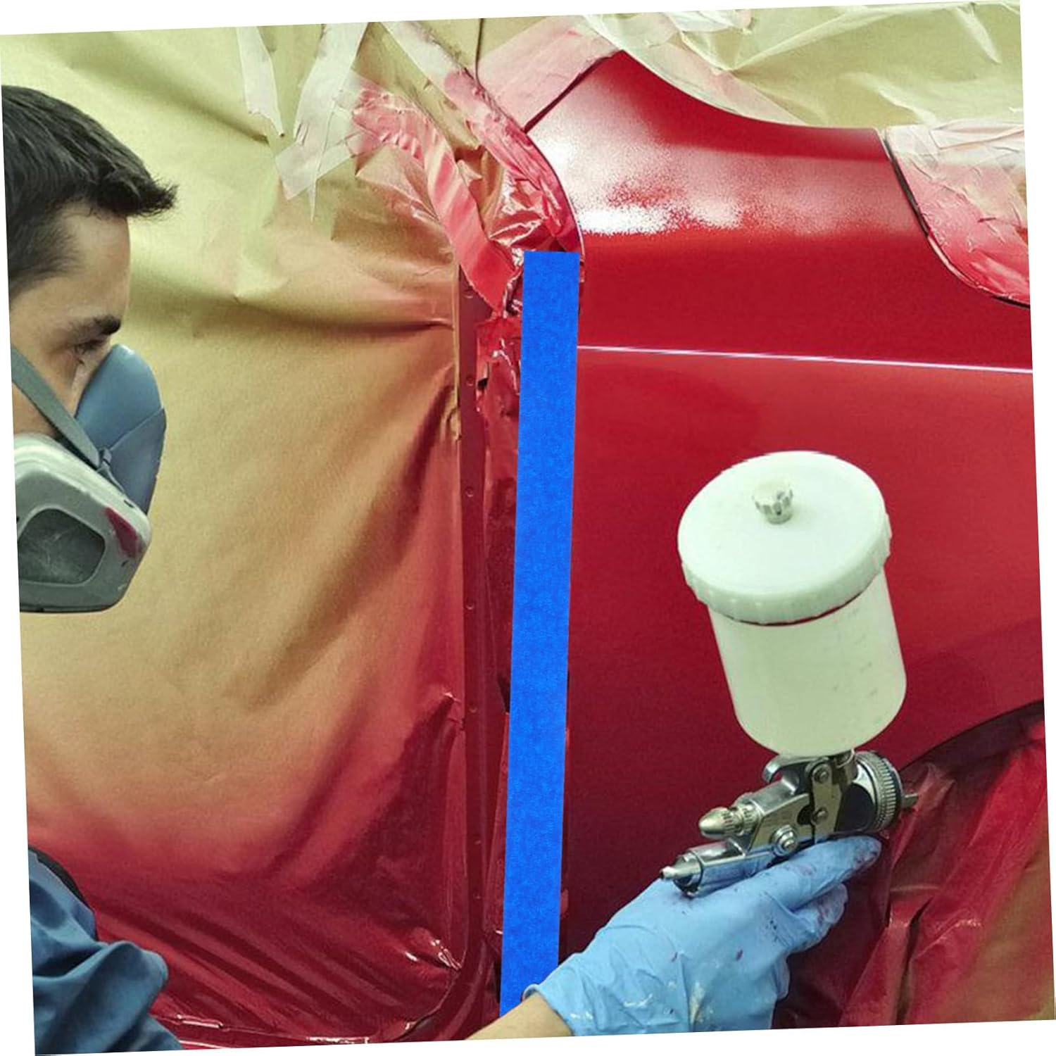 Generic High Strength Adhesive Masking Tape for Artists 6 Rolls of 25Mm X 20M Blue Tape for Watercolor Paper and Auto Painting image number 1