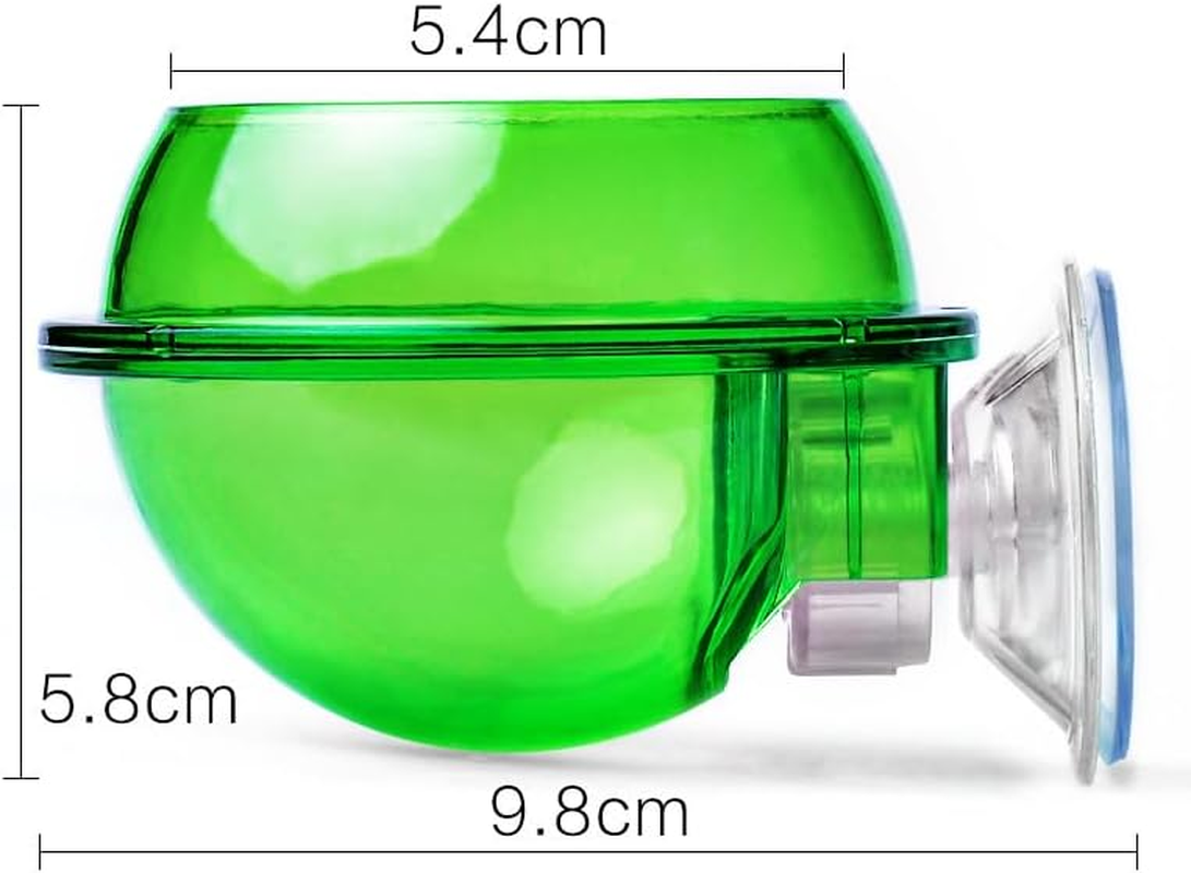 Chameleon Bowl, Reptile Feeding Food, 2Pcs Water Dish Gecko Ledge Suction Cup Feeder Chameleon Supplies Accessories for Gecko Lizard Bearded Dragon (Green, One Size) image number 3