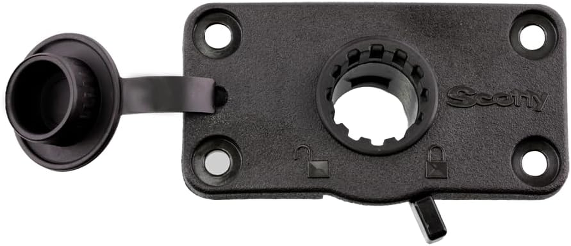 Scotty #244L-BK Locking Flush Deck Mount W/Rain Cap (Black) image number 5
