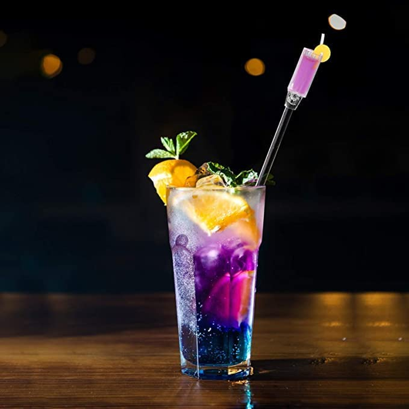 LALOCAPEYO 10 Pack Swizzle Sticks Acrylic Colorful Cocktail Drink Stirrer Clear Shafts for Chocolate Ice Tea Milk Juice for Bars Cafes Restaurants Home image number 5
