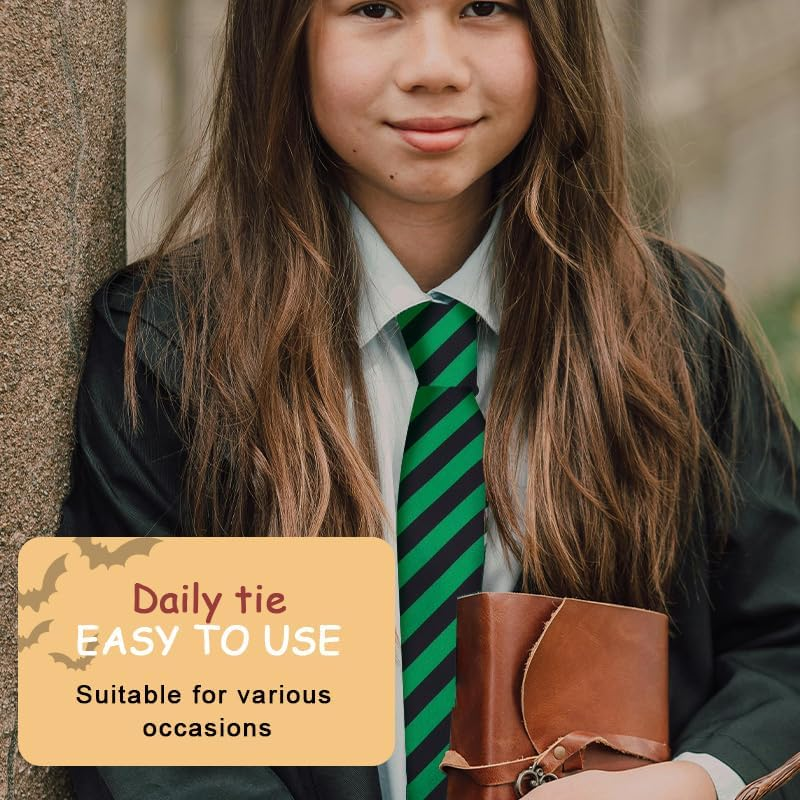 Halloween Leopard Print Neckties for Business Casual Striped Tie for Men Women Vintage Polka Dot Ties for Cosplay Costumes image number 6