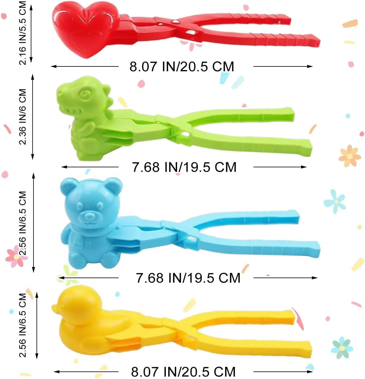 Duck Shaped Sushi Maker, 4Pcs Bear Duck Snowball Clip, Snow Clay Ball Maker, DIY Sushi Molds Animal Shapes for Rice/Mashed Potatoes/Snow image number 6