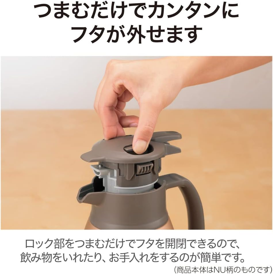 ZOJIRUSHI SH-HC15 Stainless Steel Vacuum Carafe/Handy Pot, BM: Matte Black, 1.5L Capacity image number 4