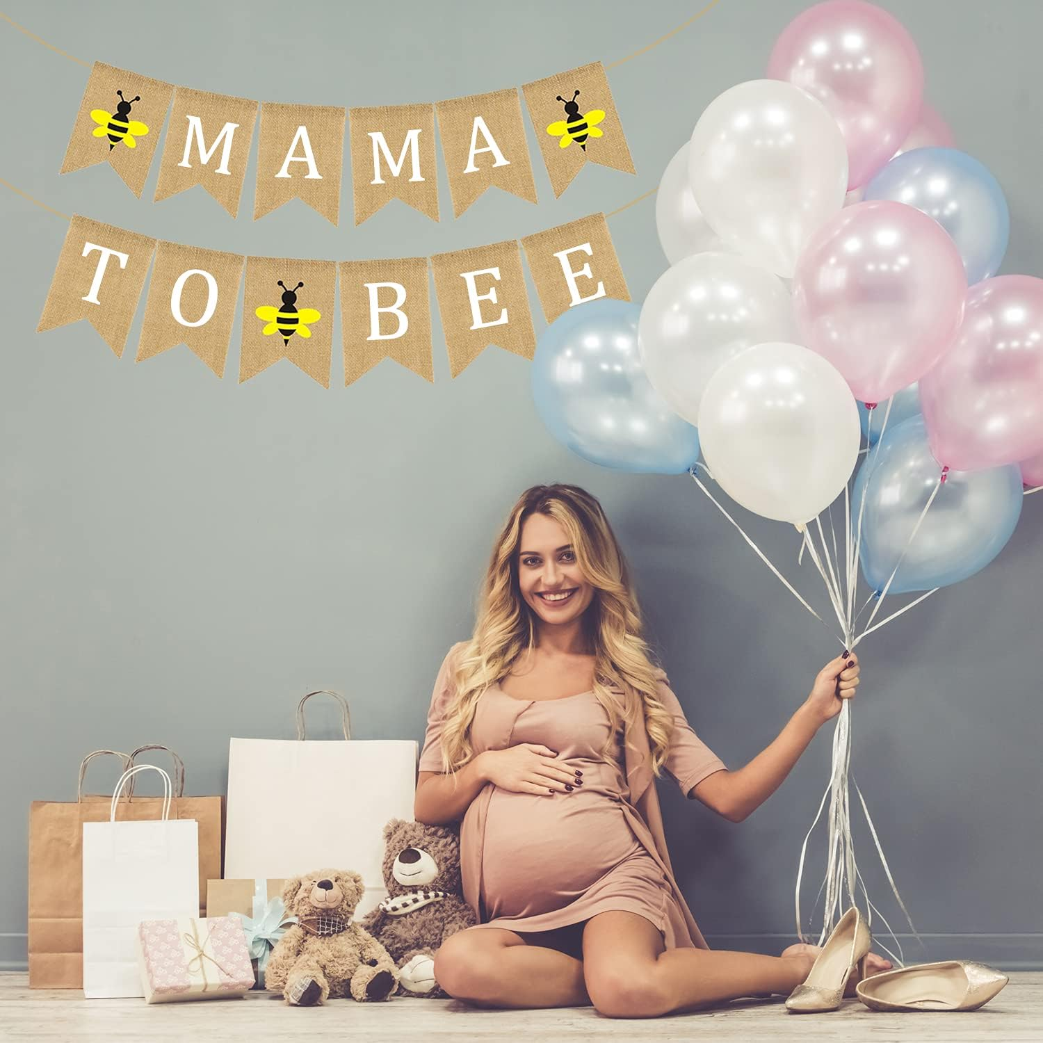 Mama to Bee Burlap Banner Jute Bumble Bee Burlap Bunting Baby Shower Party Banner Gender Reveal Bunting Flag Garland Oh Baby Burlap Garland Vintage Welcome Baby Banner for Boy Girl Party Decor image number 4