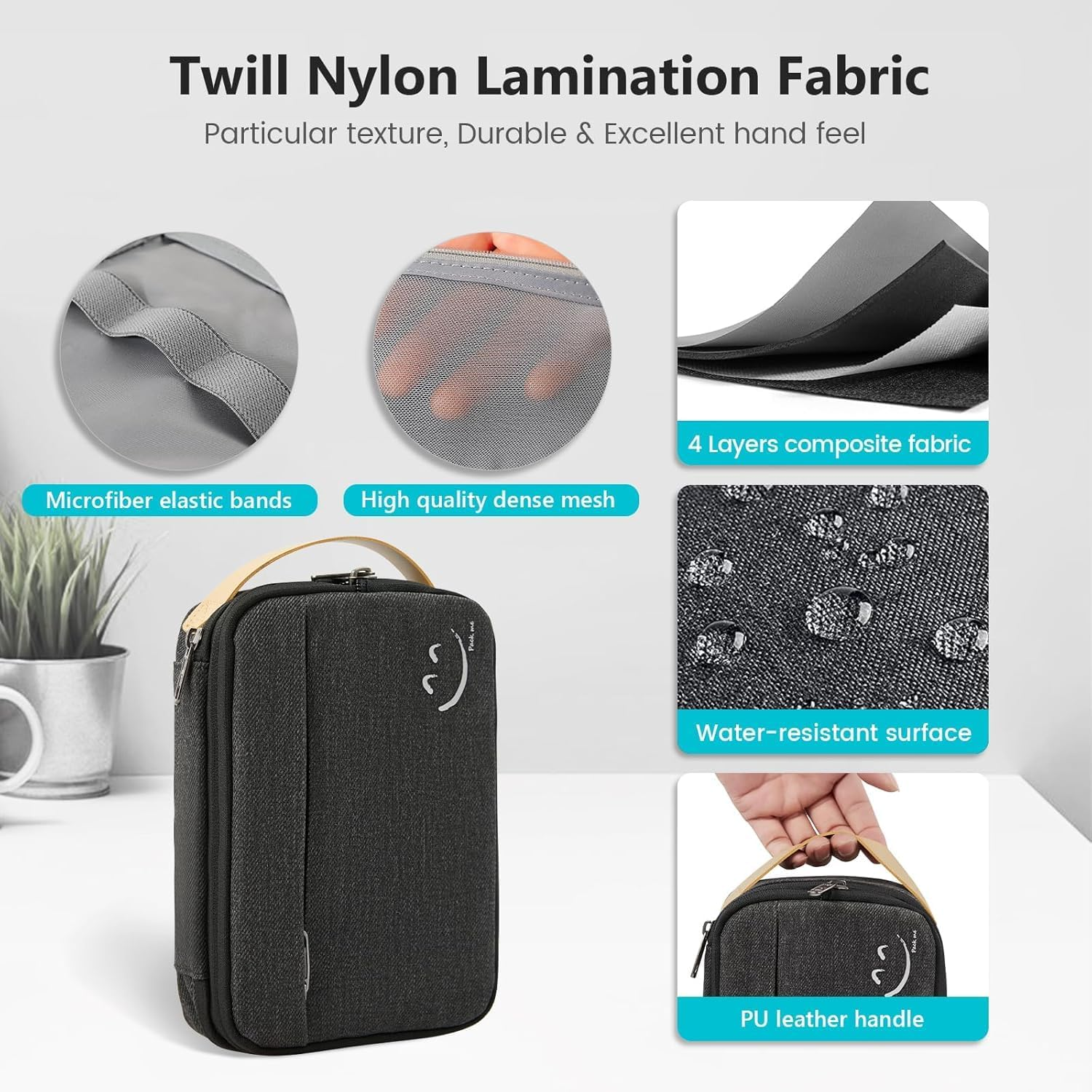 Travelkin Cord Organizer Travel,1 Pcs Electronic Organizer Travel Case, Cable Organizer Bag for Cords,Chargers Phone, Sd Card,Usbs (Black)