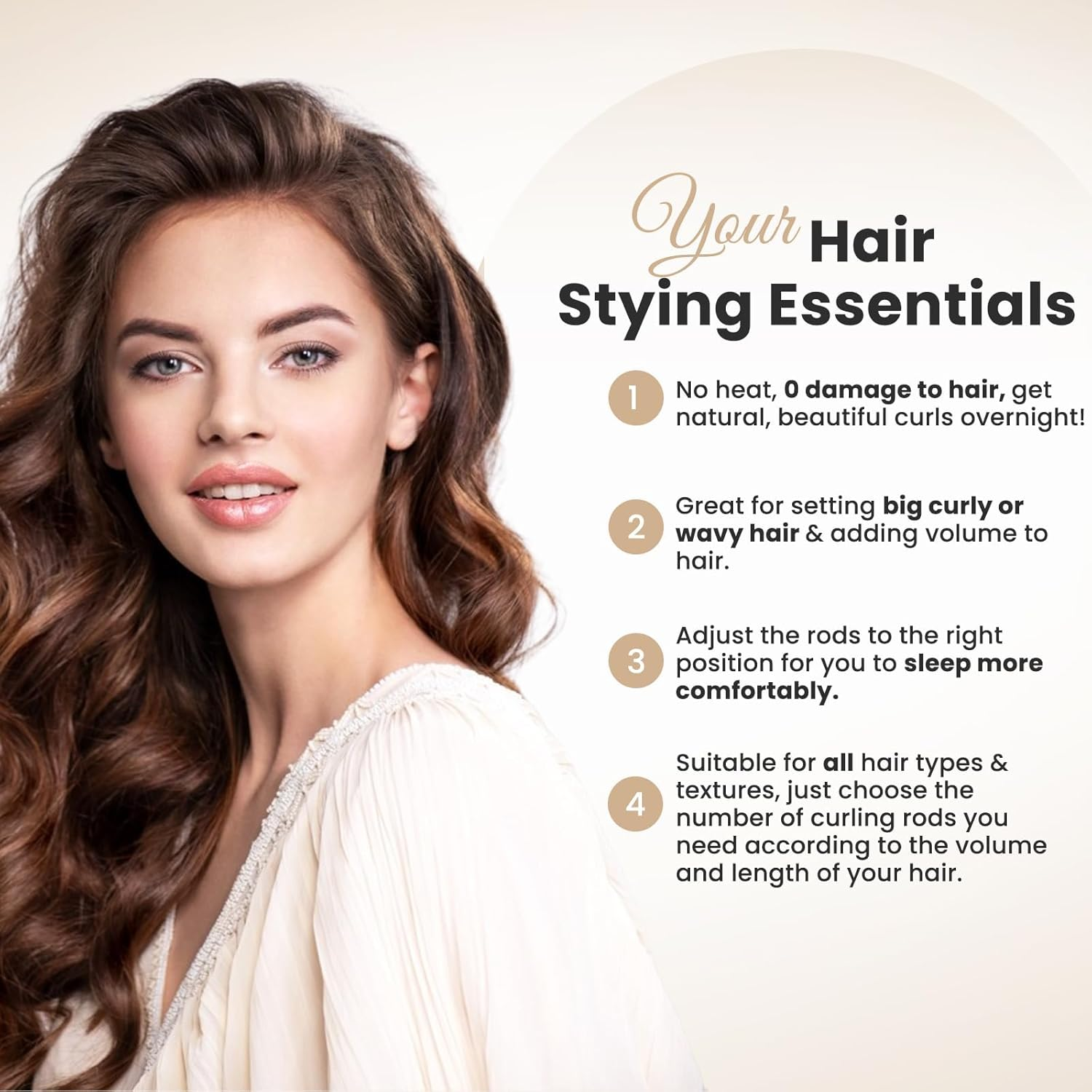 Heatless Hair Curler, Heatless Curls Overnight, No Heat Heatless Curling Rod Headband, Heatless Hair Curlers to Sleep In, 4PCS Rods with Hook for Most Hair Types (Pink, 1 Count (Pack of 5)) - Brown image number 2