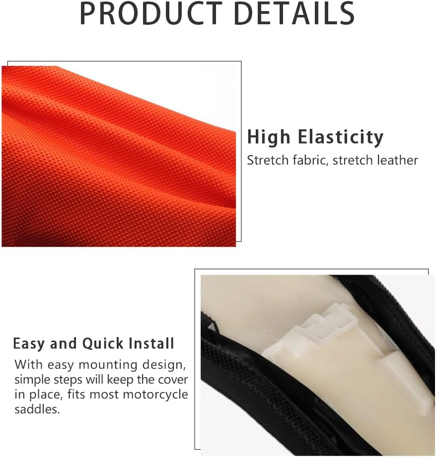 Motorcycle Seat Cover Universial Dirt Bike Gripper Soft Seat Cover Cushion with Particle Surface for CRF YZF RM KXF KLX TTR SX EXC (Blue) image number 5