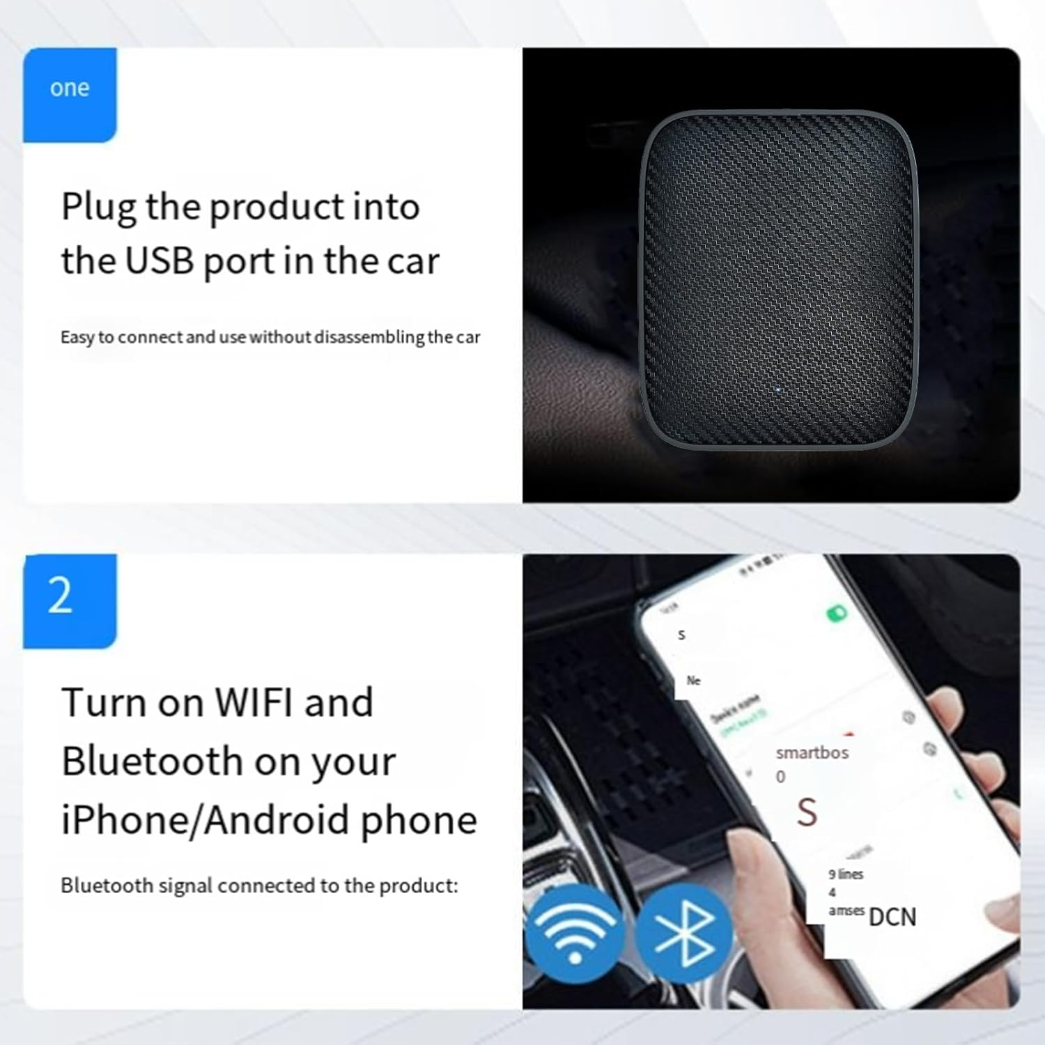 Oolong 2025 Upgrade Wireless Carplay Adapter for Iphone & Android Auto - 5.8Ghz Low Latency, Plug & Play Car Projection Box, OEM Wired to Wireless Converter, Universal Compatibility image number 1