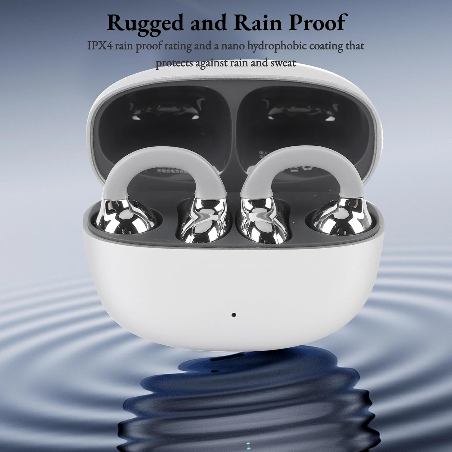 Yanmis Clip on Earbud Bluetooth 5.4, Sports Headphones - Noise Cancellation, Portable IPX4 Water -WL Headphones with Case for Fitness, Comfortable and Safe Fit