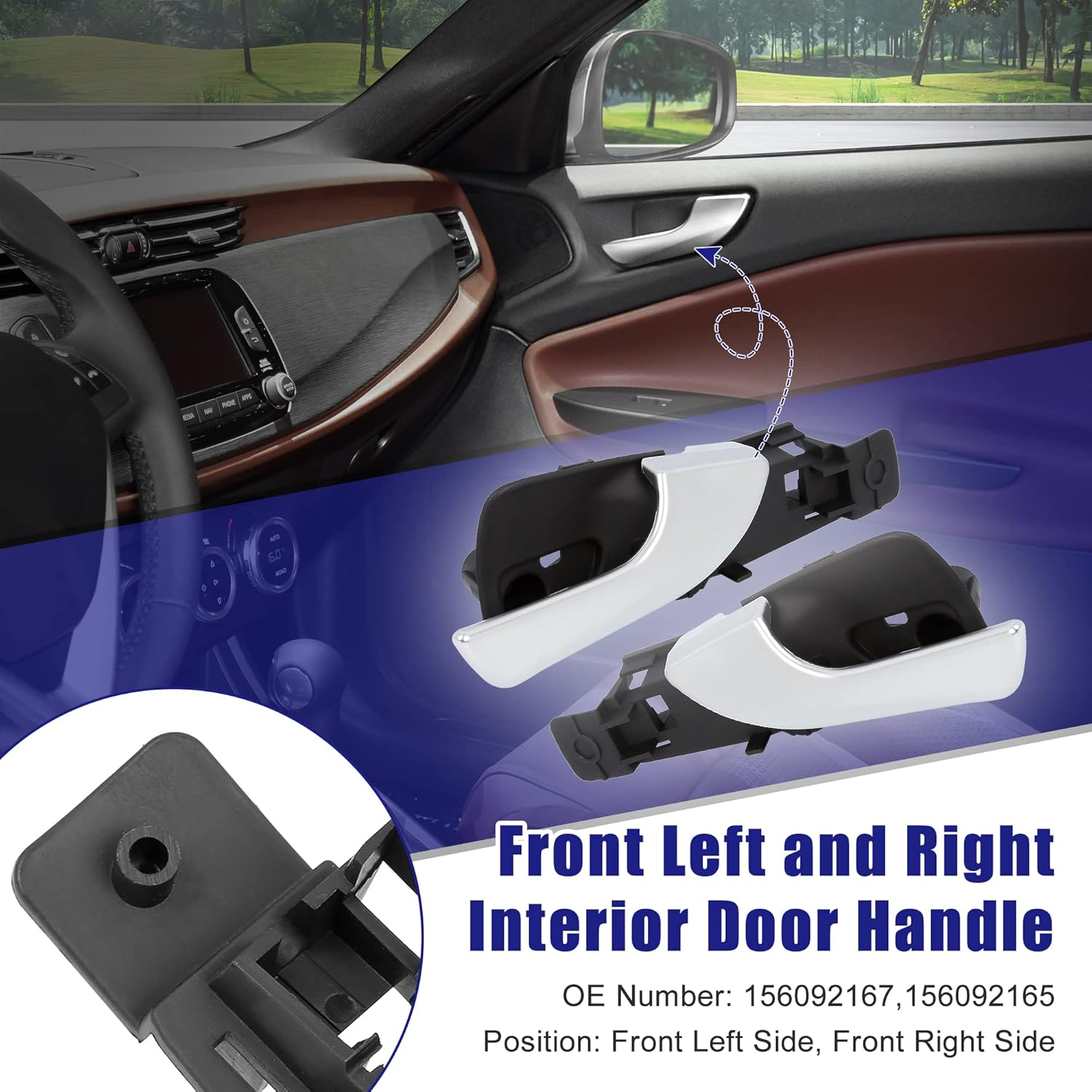 1Pair Front Left and Right Side Car Interior Door Handle for Alfa Romeo Giulietta 2012-2018 156092167 156092165