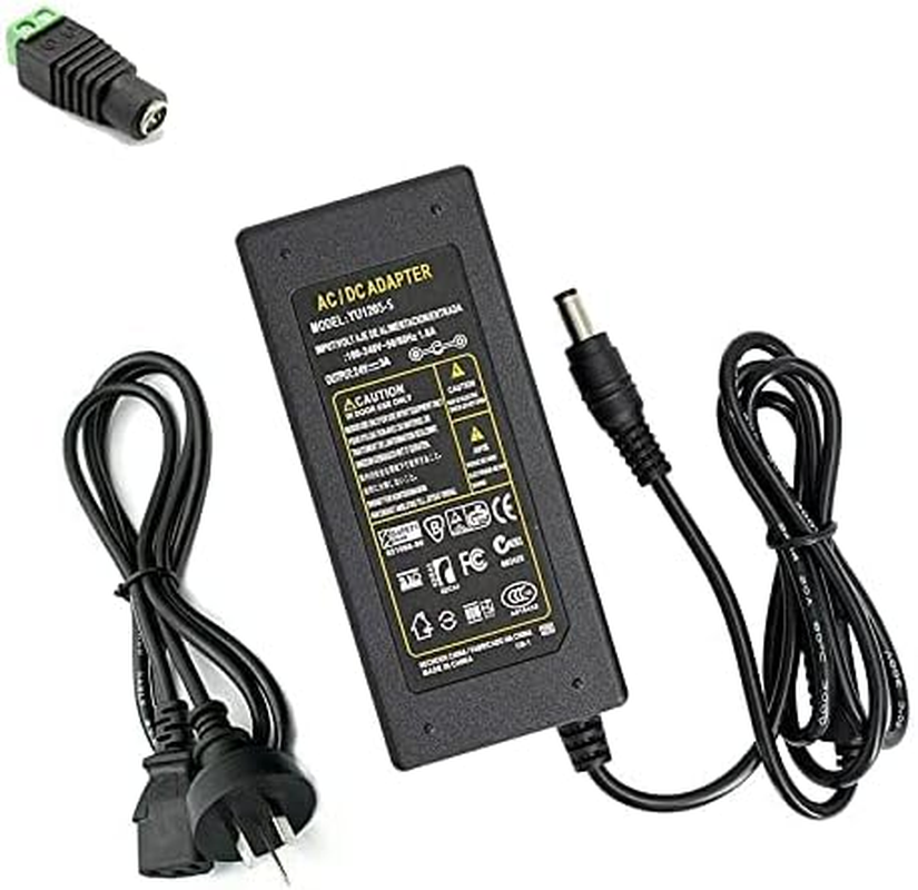 Universal AC DC Power Supply Adapter Charger (AC 100-240V to DC 24V 5A Plug 5.5X2.1Mm) for Household Electronics, Router, Speaker, Tablet, LED Strips, Webcam, Camera, USB Hub, TV Box, and More